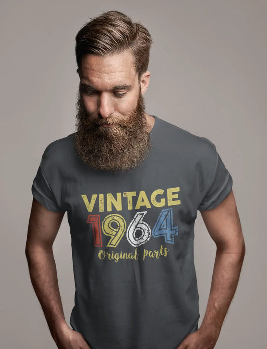 ULTRABASIC - Graphic Printed Men's Vintage 1964 T-Shirt Mouse Grey