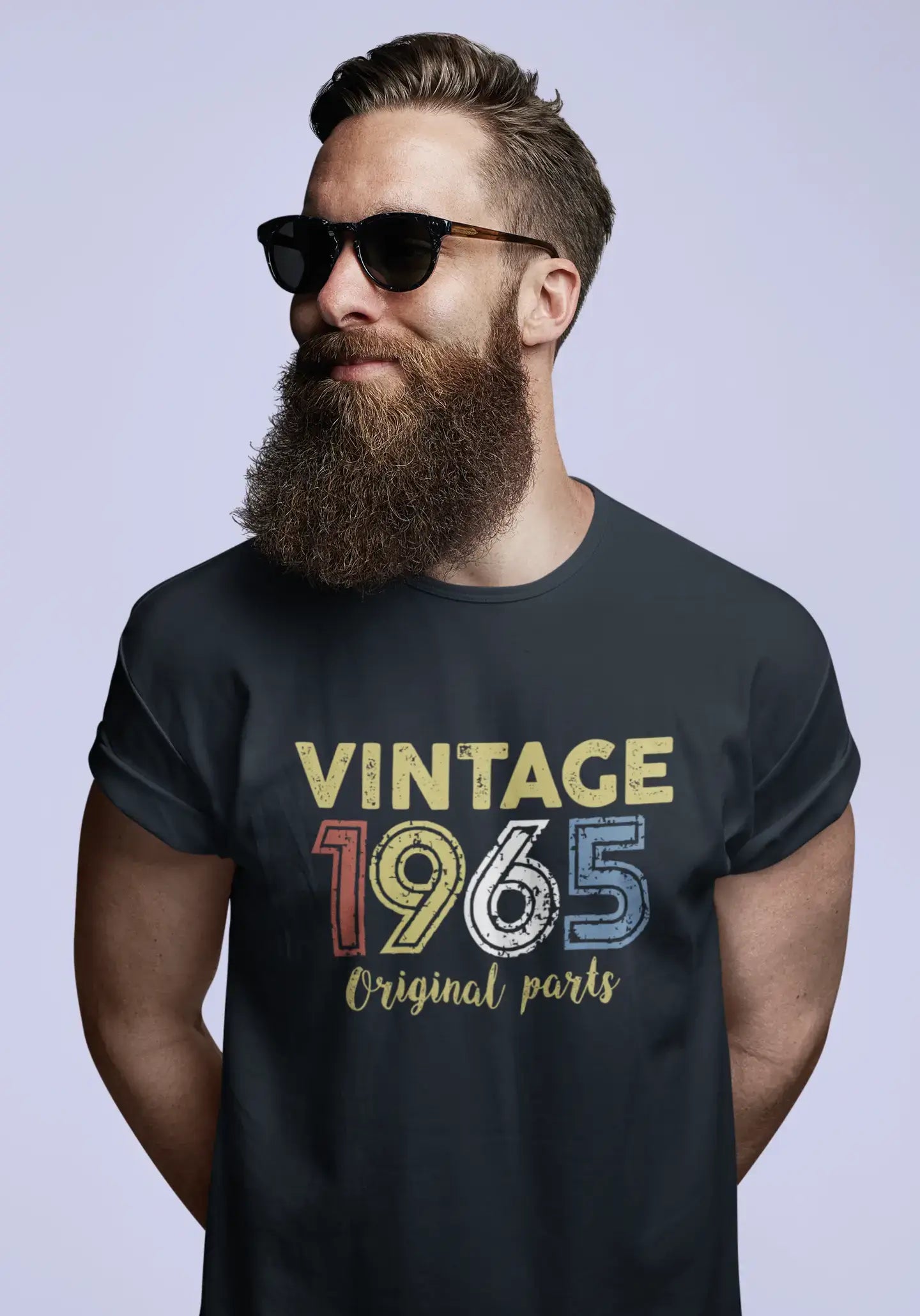 ULTRABASIC - Graphic Printed Men's Vintage 1965 T-Shirt Mouse Grey