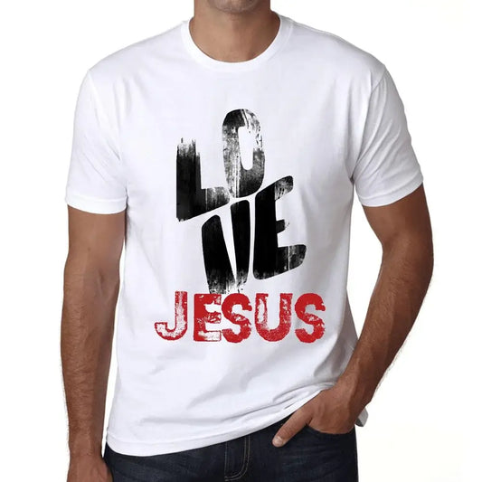 Men's Graphic T-Shirt Love Jesus Eco-Friendly Limited Edition Short Sleeve Tee-Shirt Vintage Birthday Gift Novelty