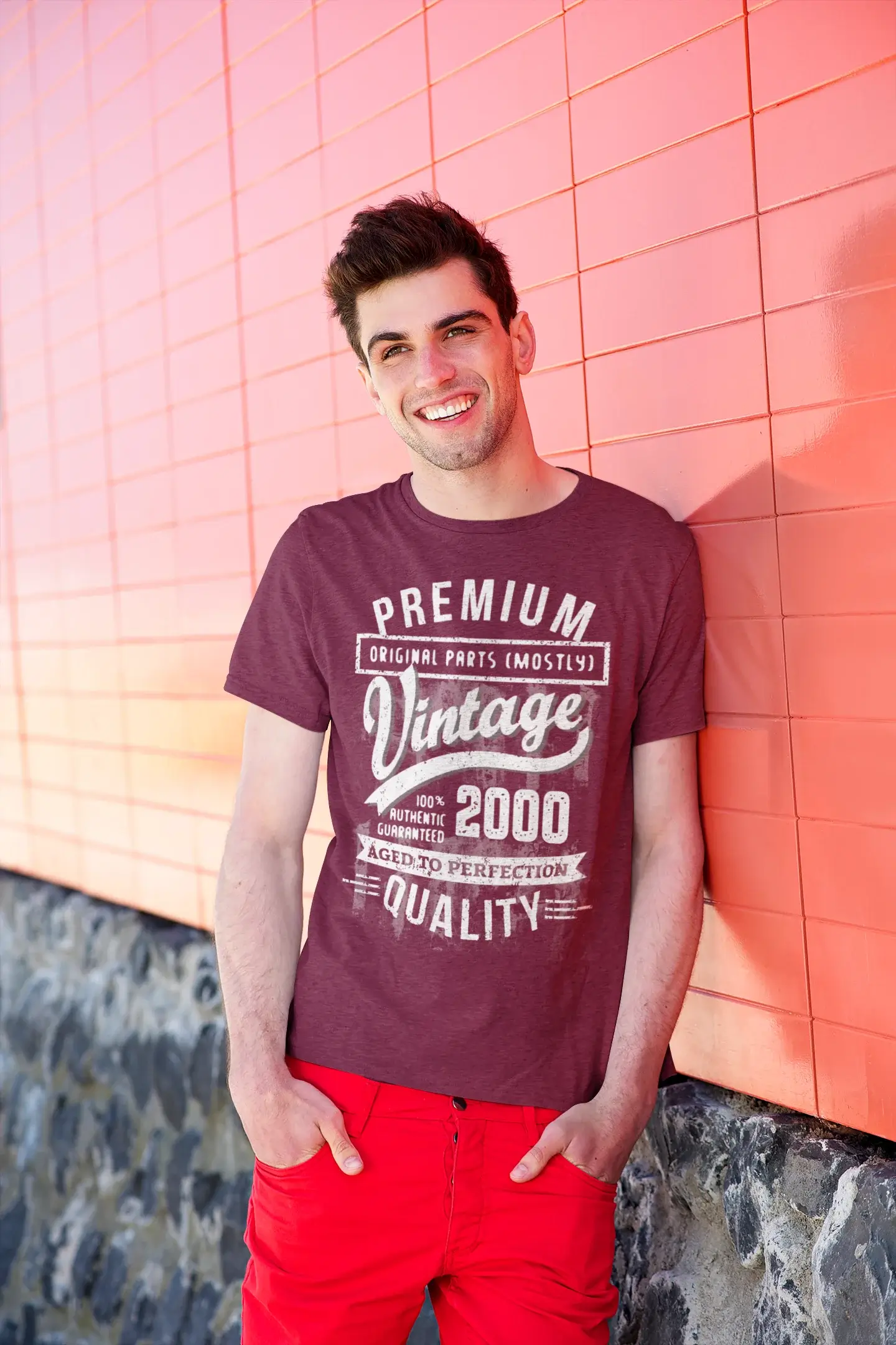 ULTRABASIC - Graphic Men's 2000 Aged to Perfection Birthday Gift T-Shirt