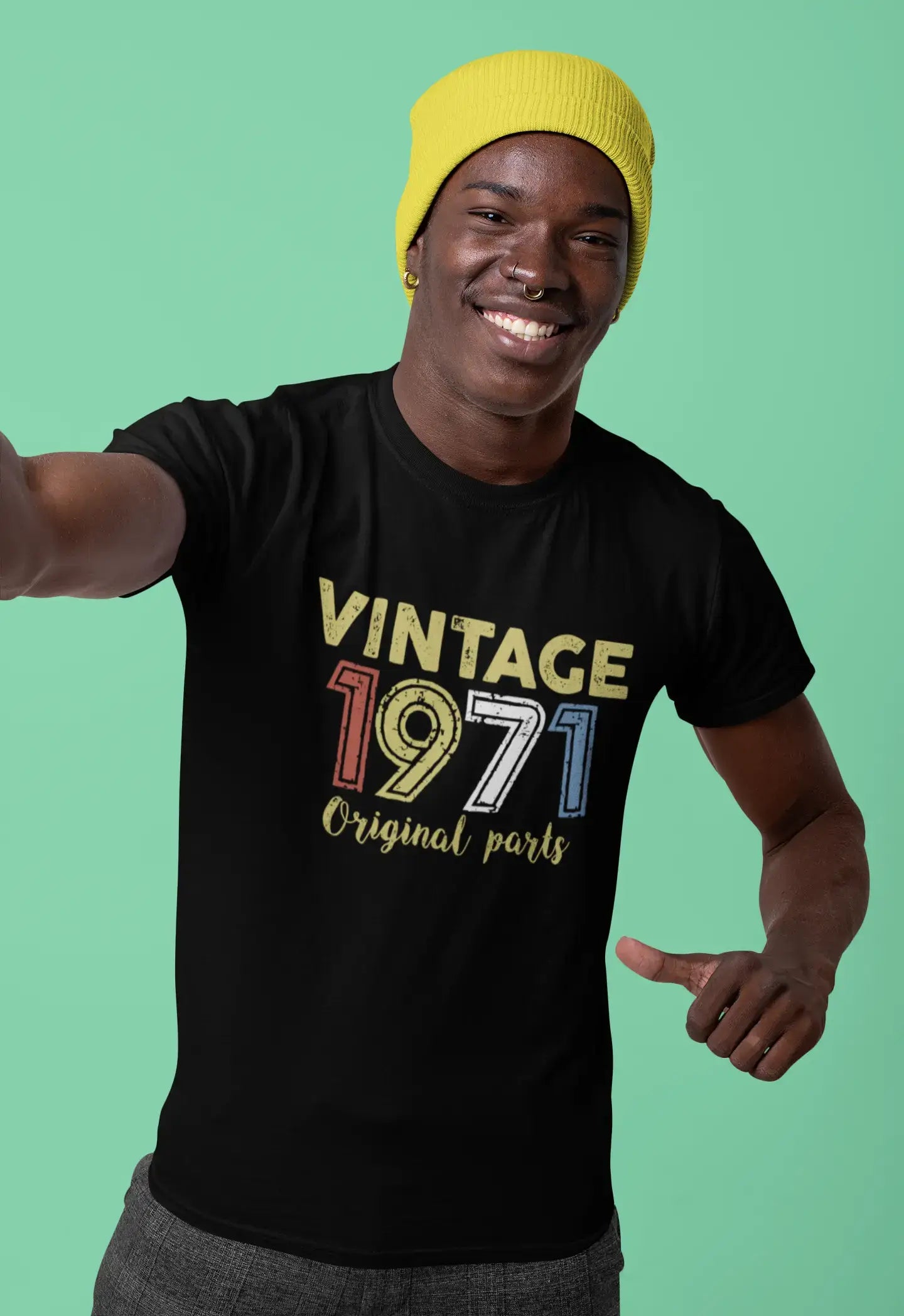 ULTRABASIC - Graphic Printed Men's Vintage 1971 T-Shirt Denim