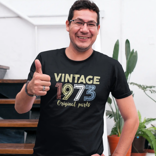 ULTRABASIC - Graphic Printed Men's Vintage 1973 T-Shirt Deep Black