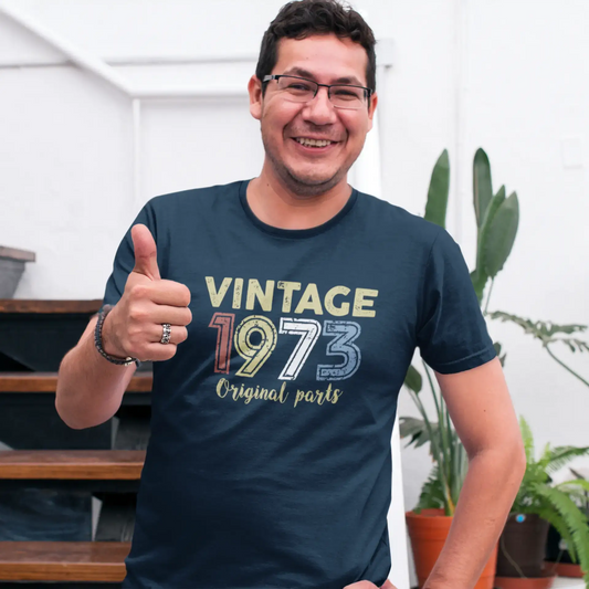 ULTRABASIC - Graphic Printed Men's Vintage 1973 T-Shirt Navy