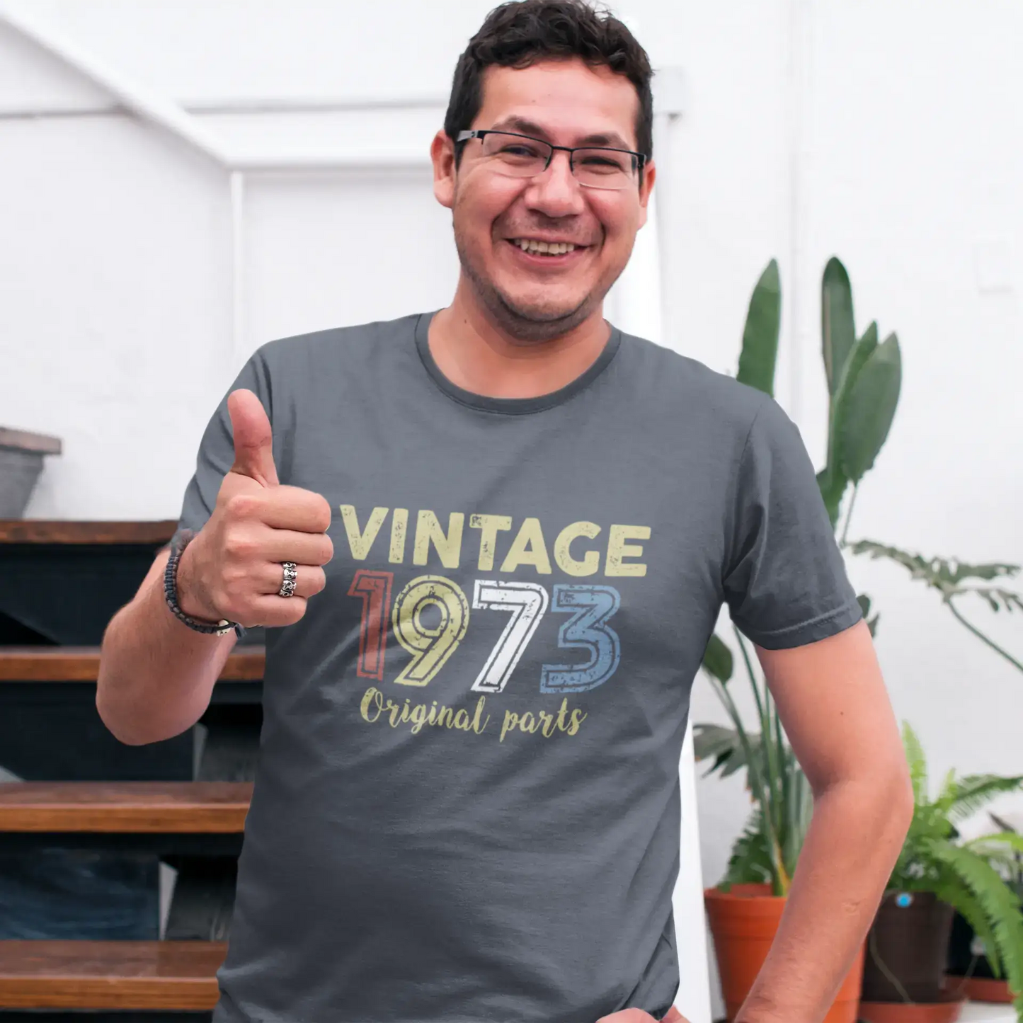 ULTRABASIC - Graphic Printed Men's Vintage 1973 T-Shirt Denim