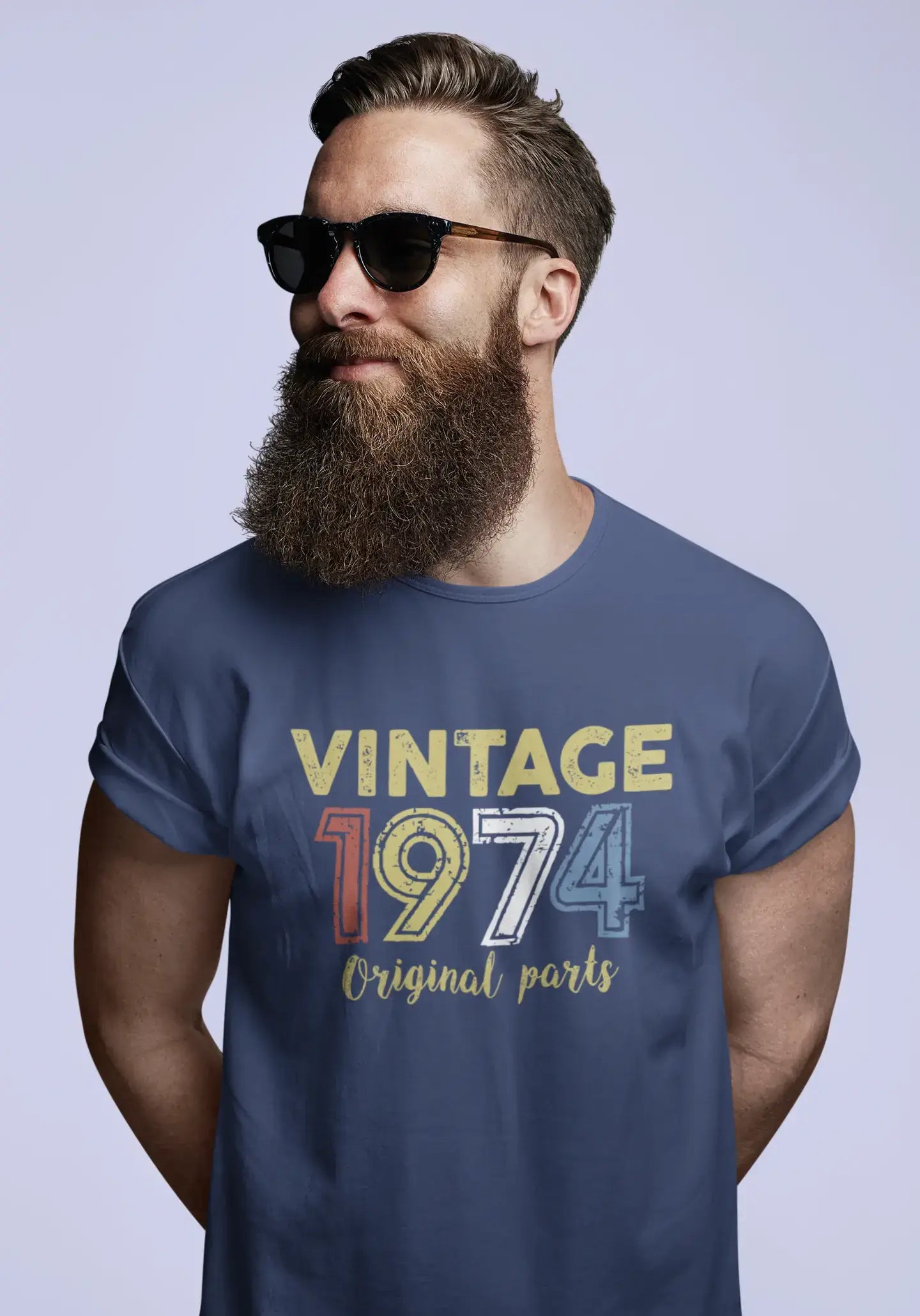 ULTRABASIC - Graphic Printed Men's Vintage 1974 T-Shirt Mouse Grey