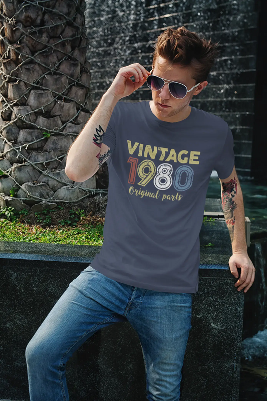 ULTRABASIC - Graphic Printed Men's Vintage 1980 T-Shirt Navy