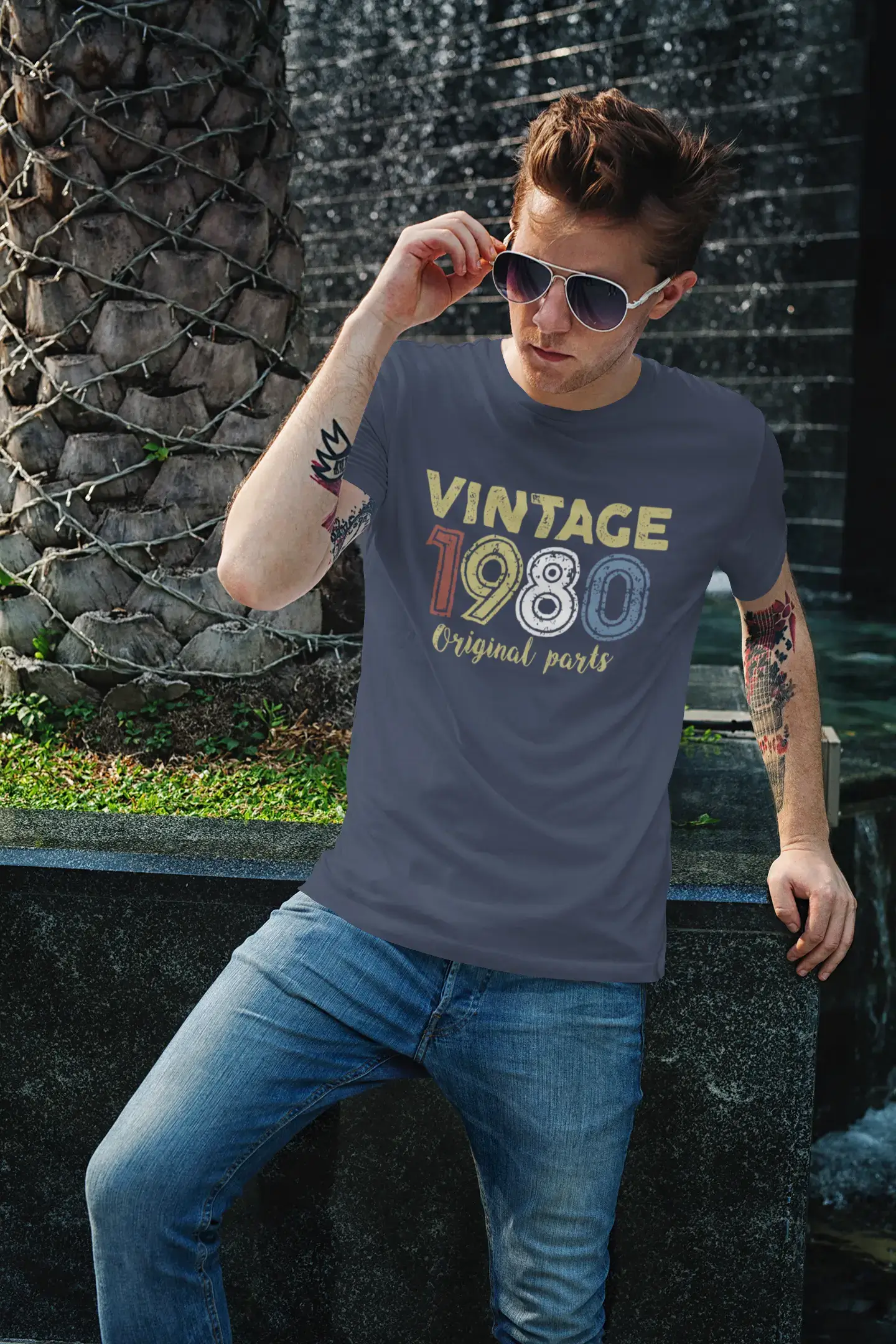 ULTRABASIC - Graphic Printed Men's Vintage 1980 T-Shirt Denim