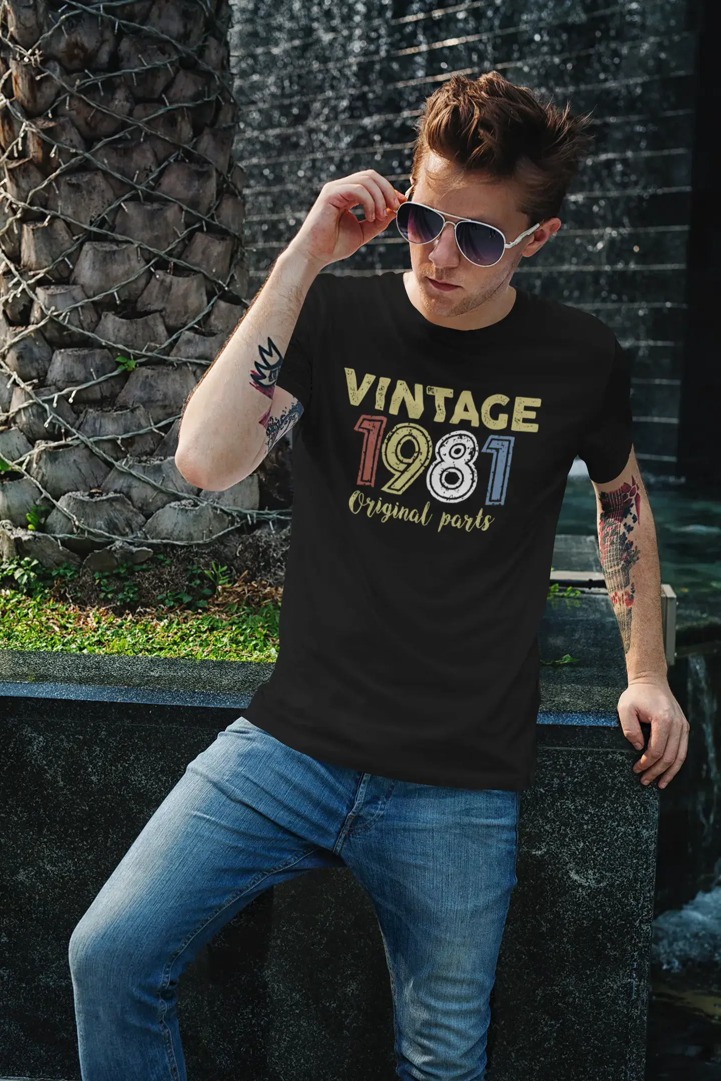 ULTRABASIC - Graphic Printed Men's Vintage 1981 T-Shirt Denim