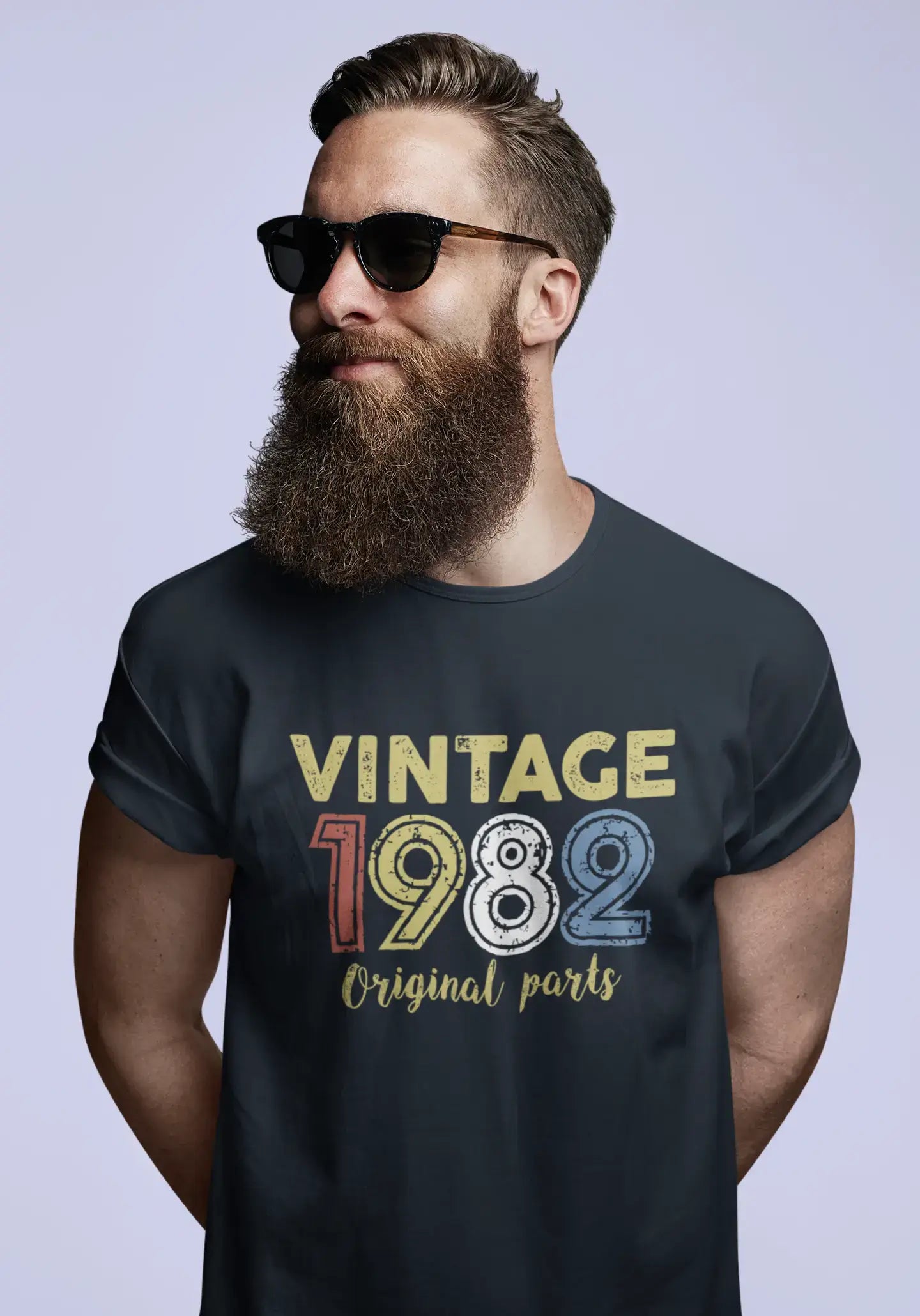 ULTRABASIC - Graphic Printed Men's Vintage 1982 T-Shirt Navy
