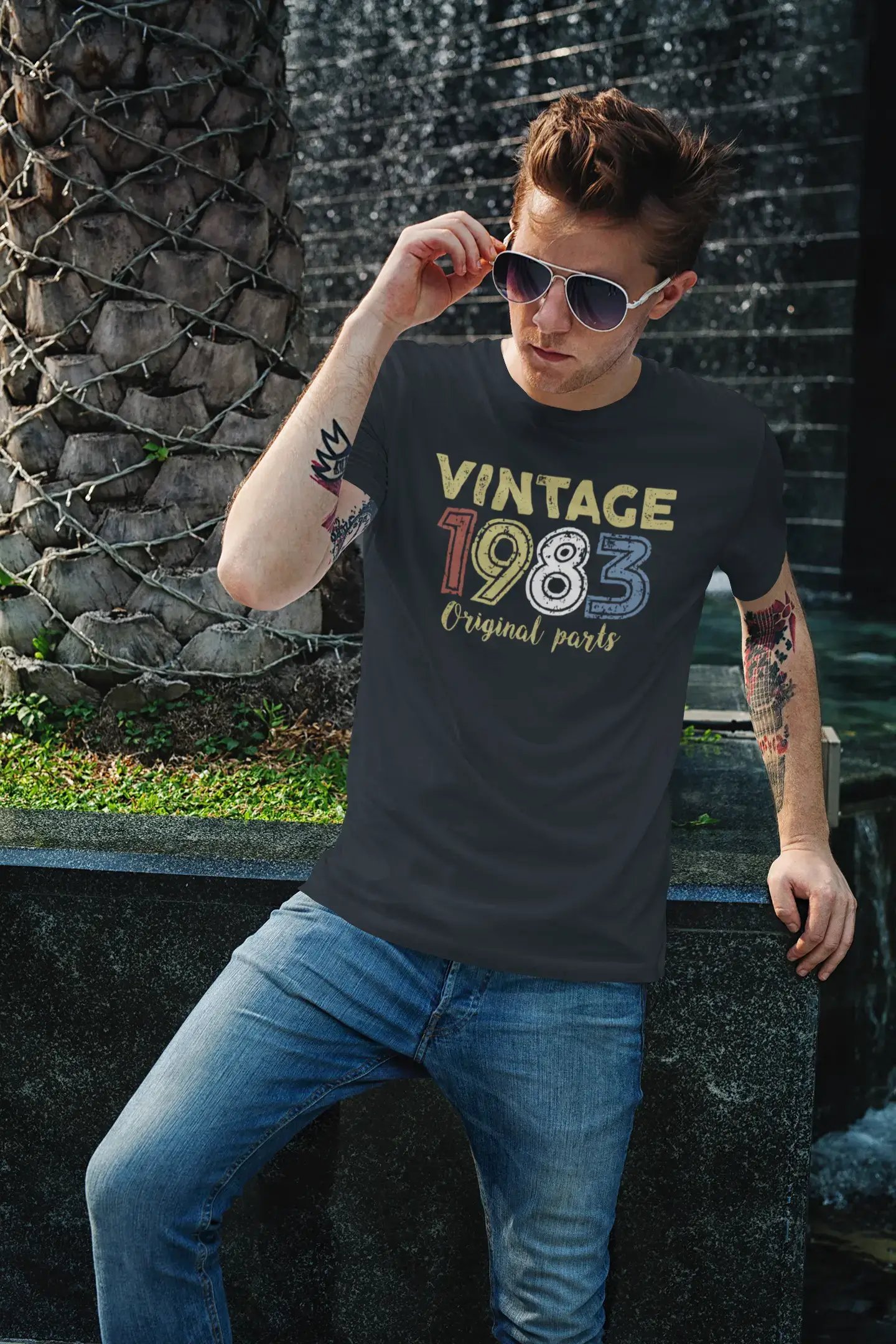 ULTRABASIC - Graphic Printed Men's Vintage 1983 T-Shirt Denim