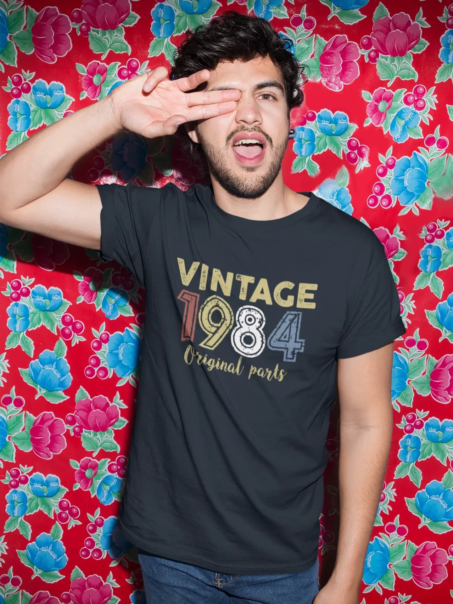 ULTRABASIC - Graphic Printed Men's Vintage 1984 T-Shirt Mouse Grey