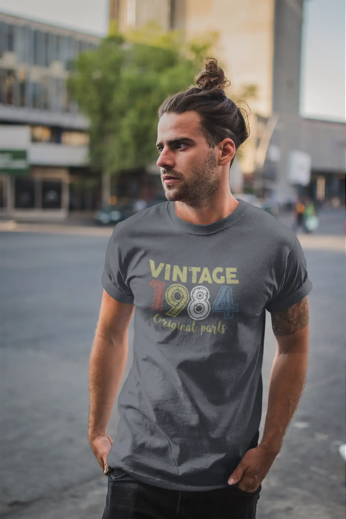 ULTRABASIC - Graphic Printed Men's Vintage 1984 T-Shirt Navy
