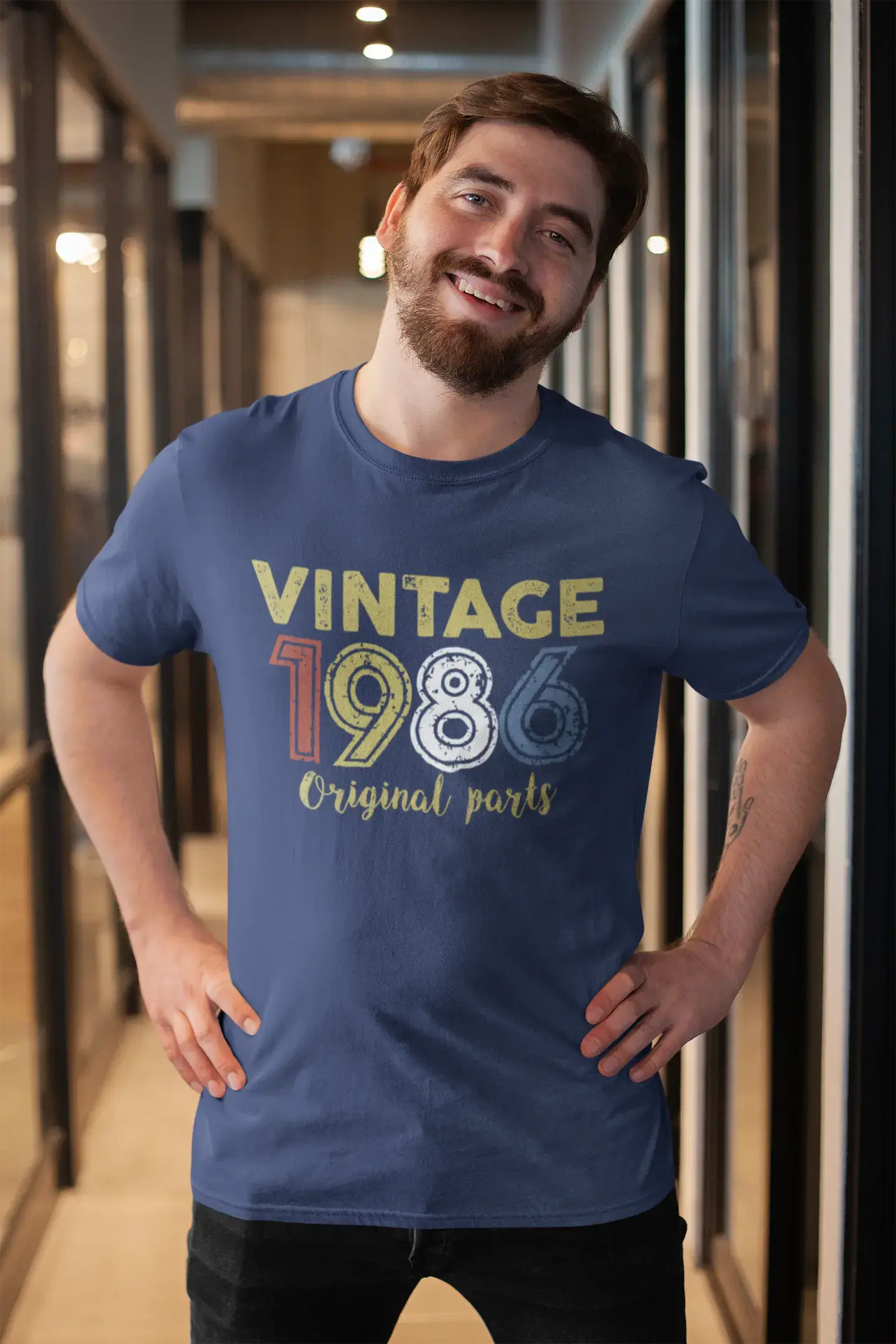ULTRABASIC - Graphic Printed Men's Vintage 1986 T-Shirt Denim