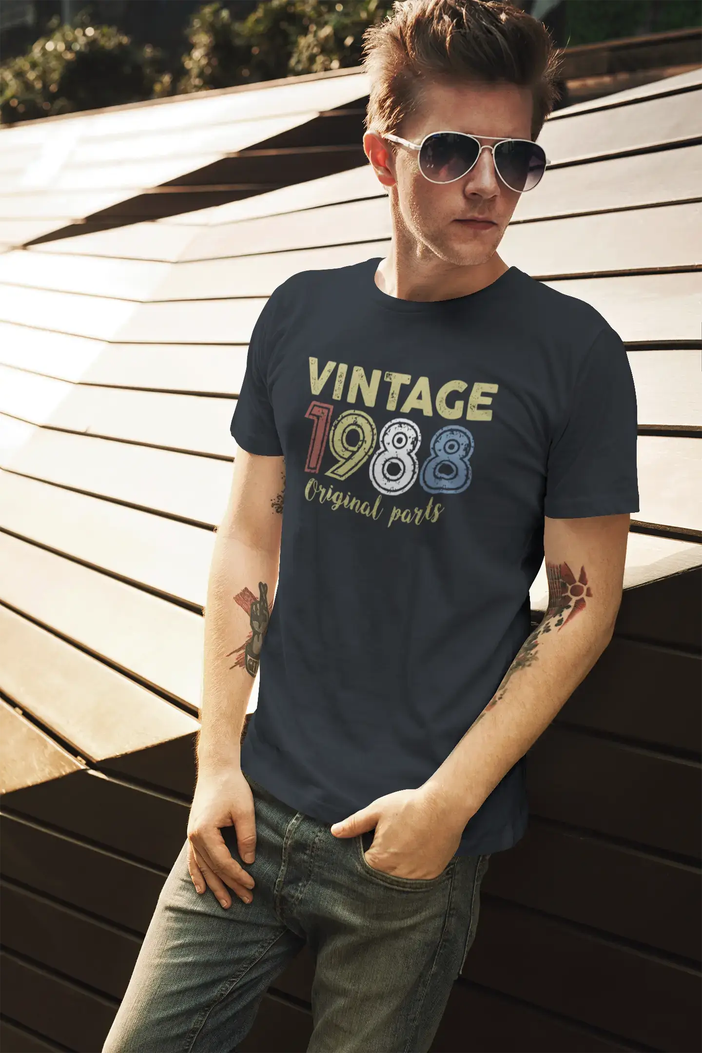 ULTRABASIC - Graphic Printed Men's Vintage 1988 T-Shirt Denim