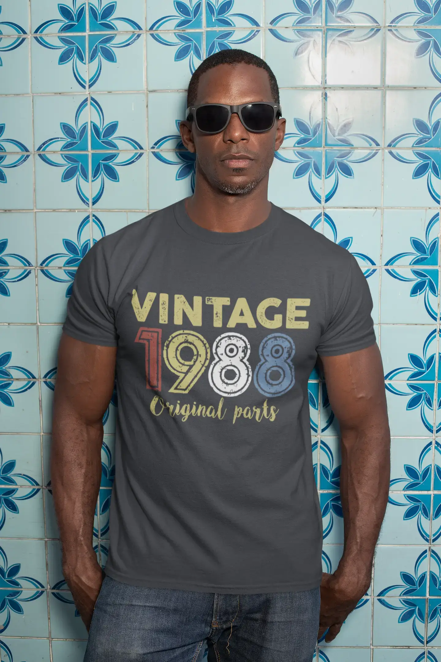ULTRABASIC - Graphic Printed Men's Vintage 1988 T-Shirt Denim