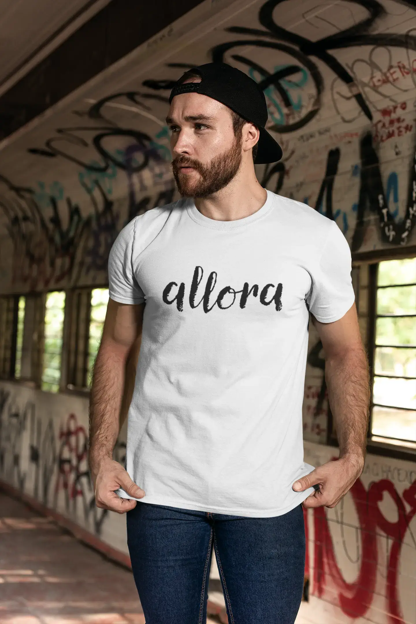 ULTRABASIC - Allora-T-Shirt <span>für Herren</span> mit <span>grafischem</span> <span>Print,</span> <span>französisches Marineblau</span>