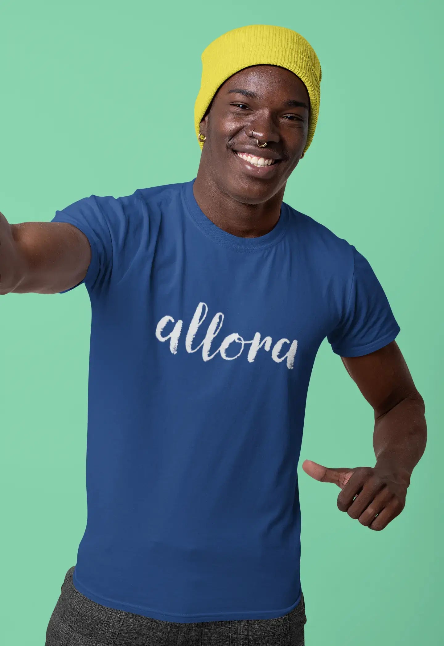 ULTRABASIC - Allora-T-Shirt <span>für Herren</span> mit <span>grafischem</span> <span>Print,</span> <span>Mausgrau</span>