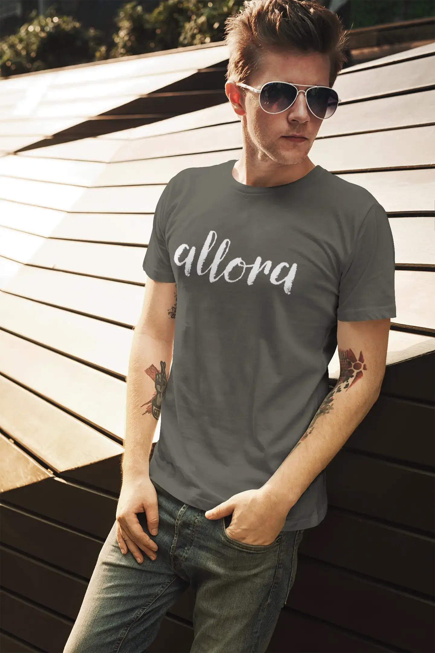 ULTRABASIC - Allora-T-Shirt <span>für Herren</span> <span>in Marineblau</span> <span>mit</span> <span>Grafikdruck</span>