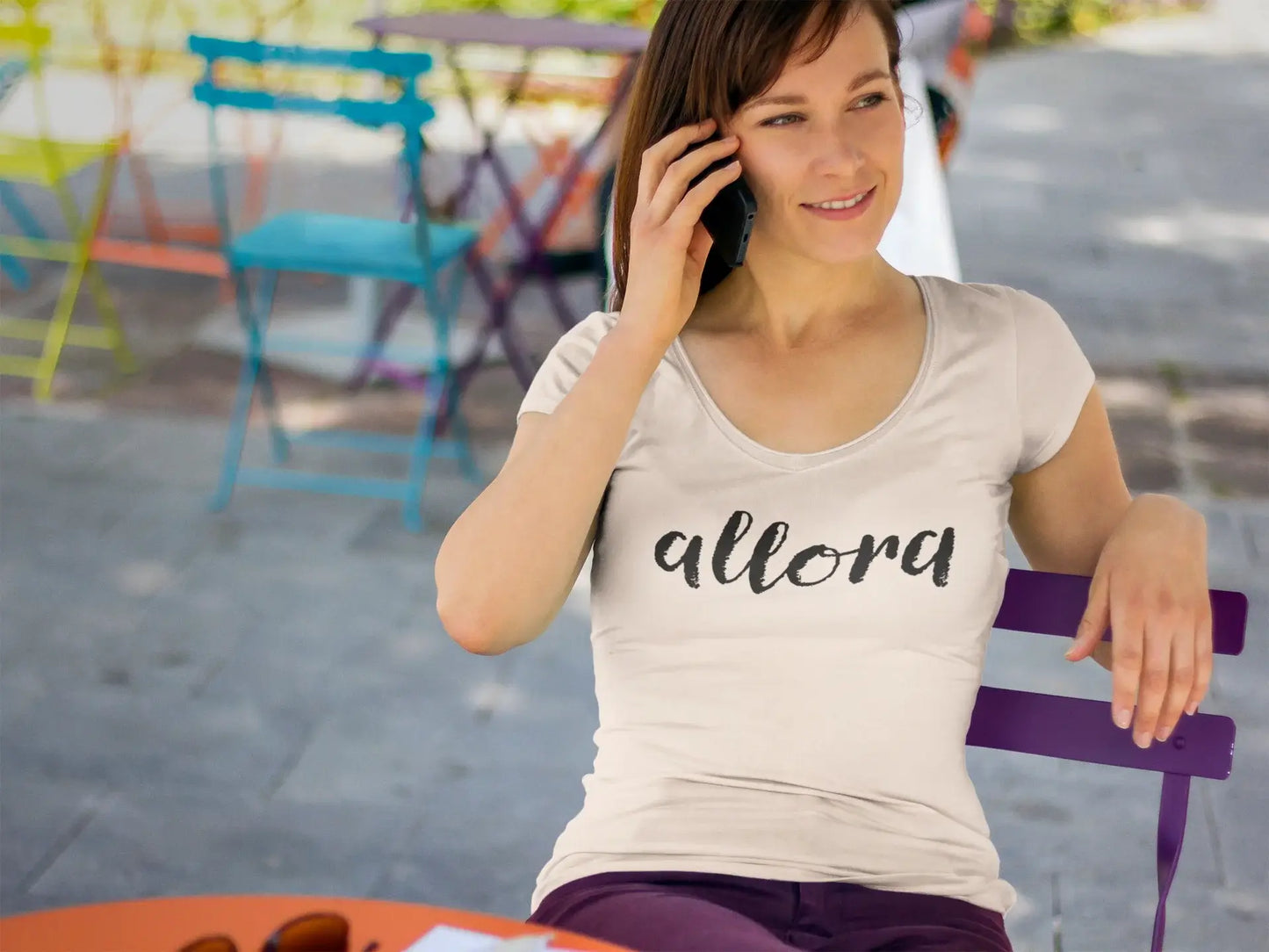 ULTRABASIC - Women's Low-Cut Round Neck T-Shirt Allora T-Shirt White