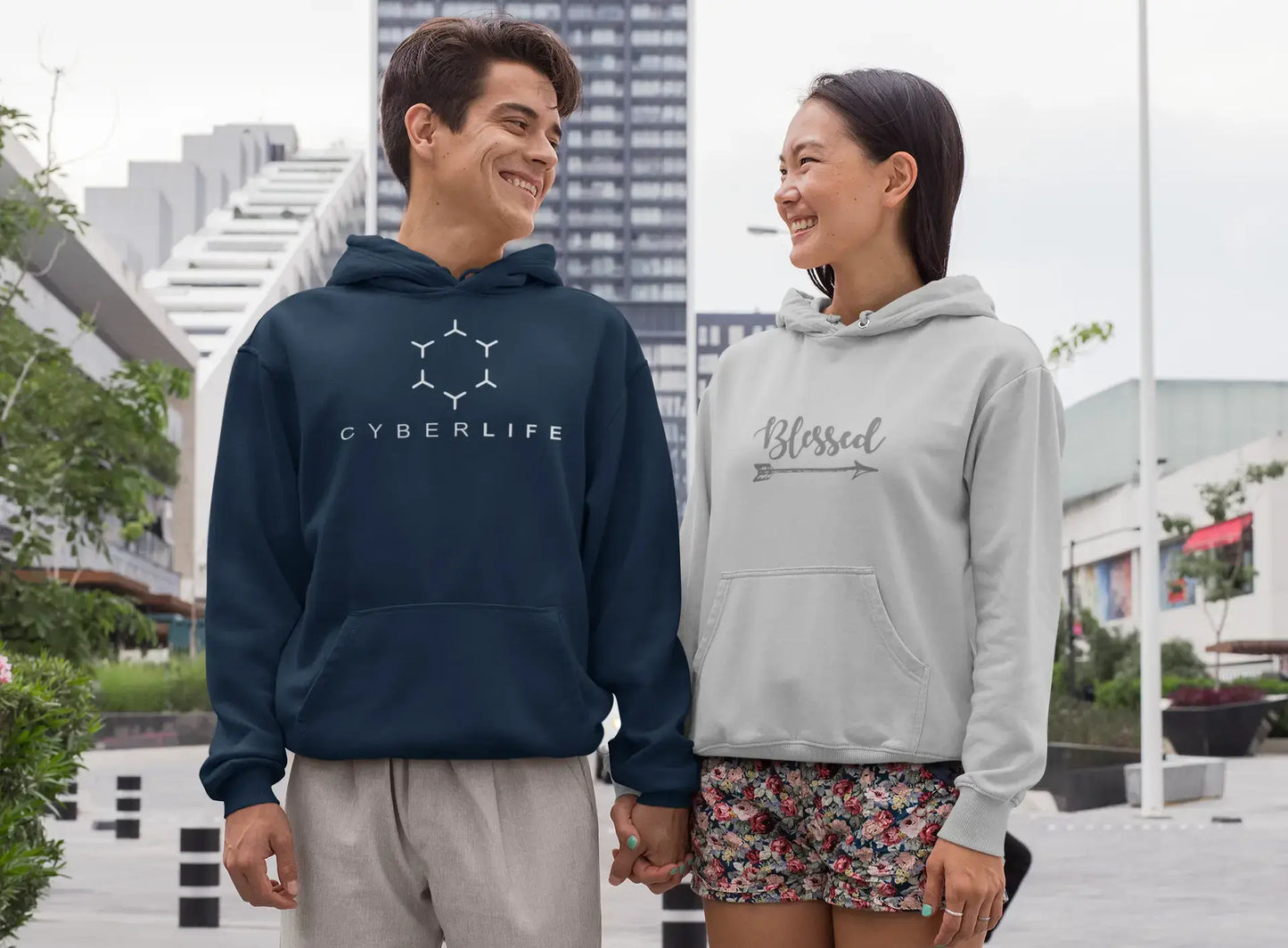 Sweat à capuche imprimé graphique unisexe Cyberlife Sweat à capuche décontracté 