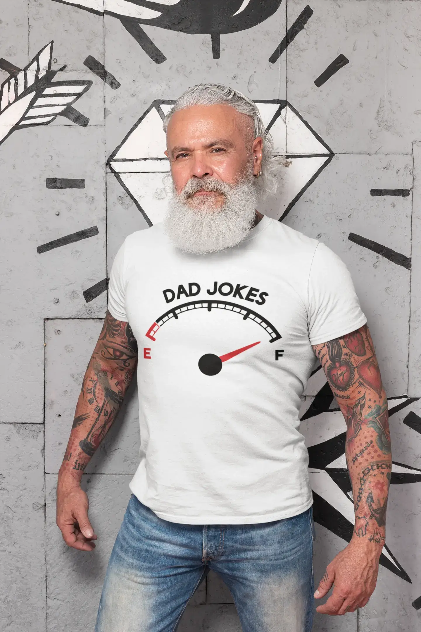 ULTRABASIC - Graphic Men's Dad Jokes Tank T-Shirt Funny Casual Letter Print Tee Denim