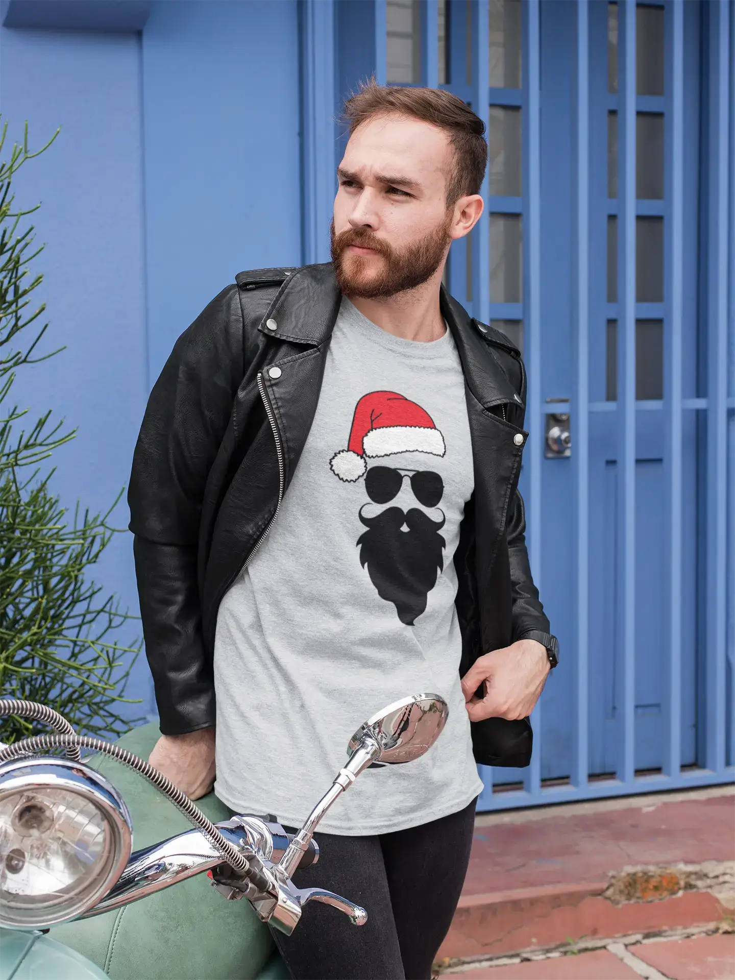 ULTRABASIC - <span>Grafisches</span> <span>Herren</span> -T-Shirt mit lustigem Weihnachtsmann und coolem Weihnachtsmotiv <span>, Geschenk-</span> T-Shirt <span>, Graumeliert</span>