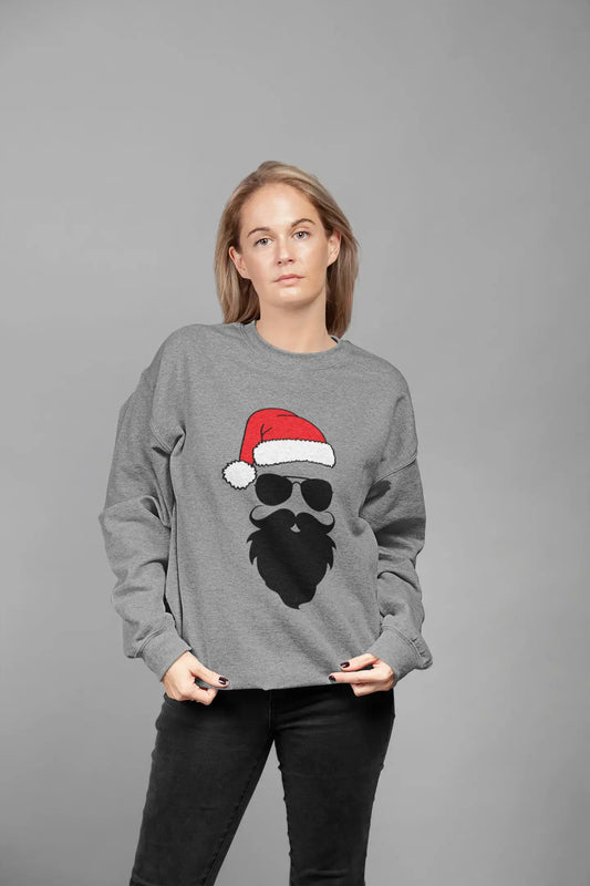 ULTRABASIC – <span>Damen-</span> Sweatshirt <span>mit bedrucktem</span> <span>Grafik-Motiv</span> , lustigem Weihnachtsmann, coolem Weihnachts-Sweatshirt, <span>Geschenk-</span> T-Shirt, <span>Graumeliert</span>