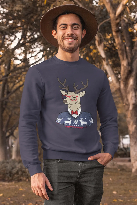Ultrabasic - Graphique Homme Cerf Noël Cadeau Imprimé Manche Longue Tee-Shirt