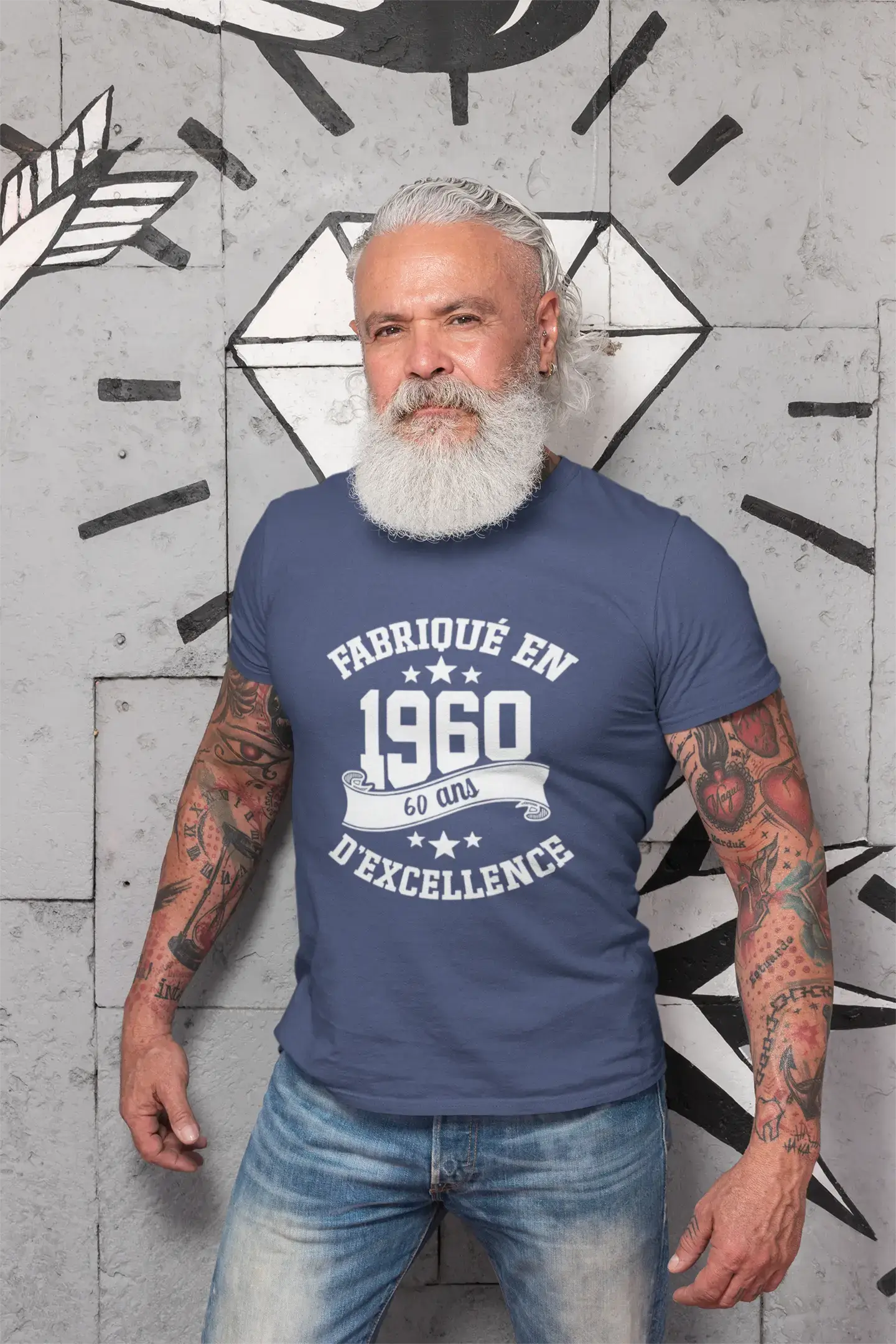 Men's Graphic Fabriqué en 1960, 60 Ans d'être Génial T-Shirt