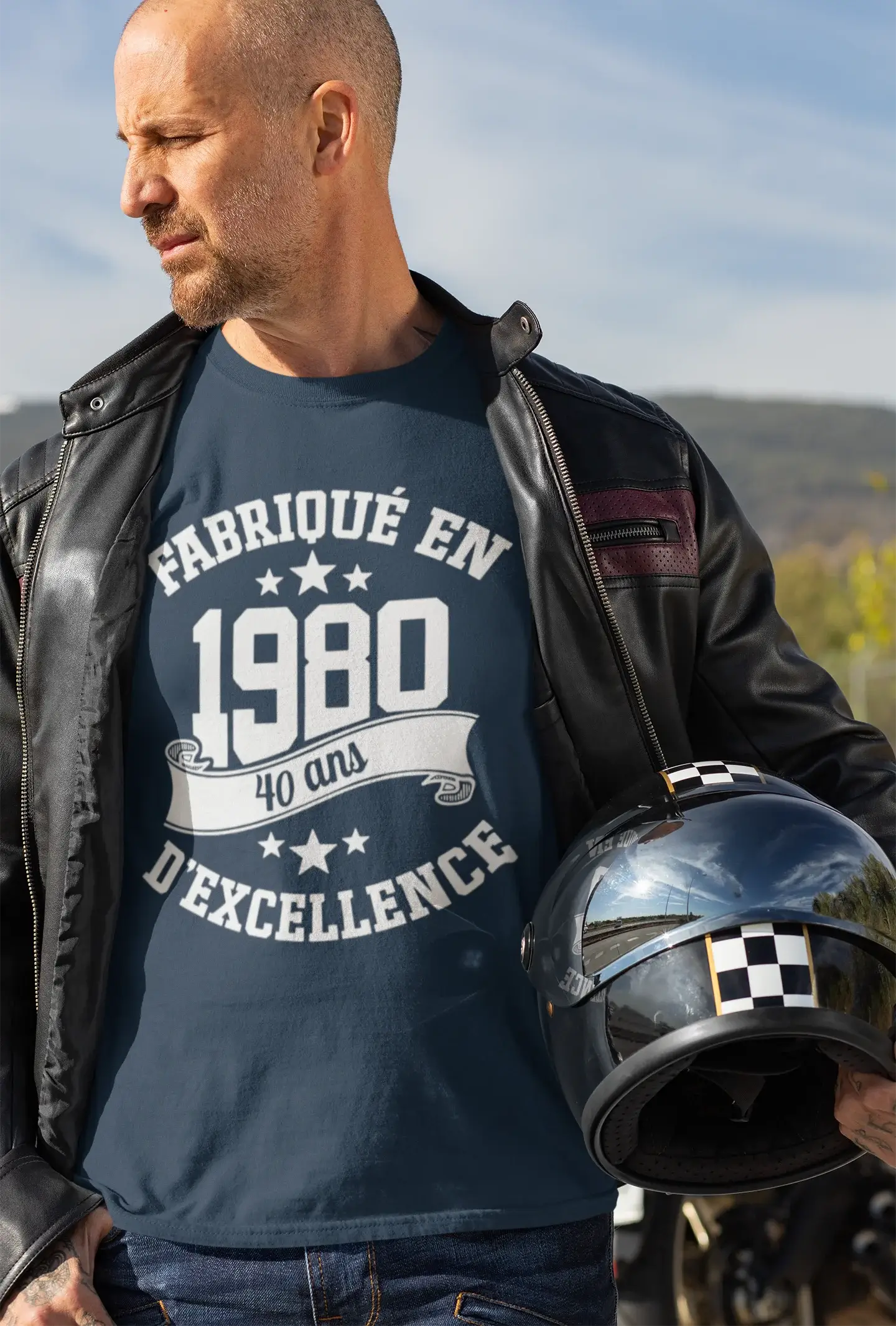 Ultrabasic® Fabriqué en 1980, 40 Ans d'être Génial T-Shirt Blanc Ch