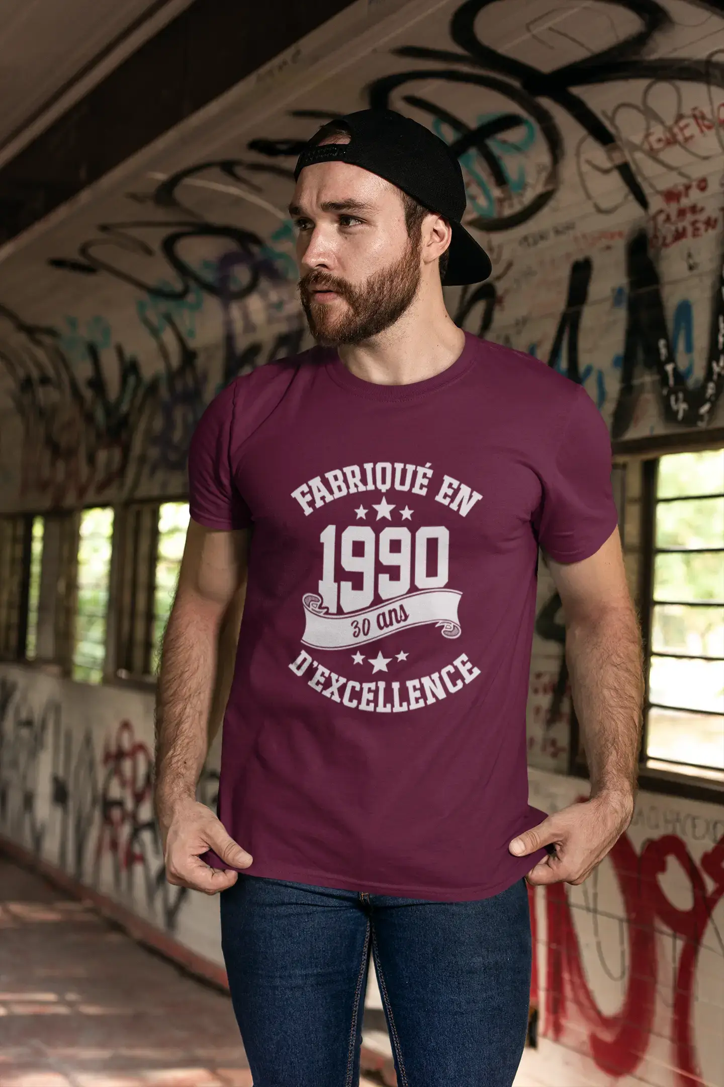 Men's Graphic Fabriqué en 1990, 30 Ans d'être Génial T-Shirt
