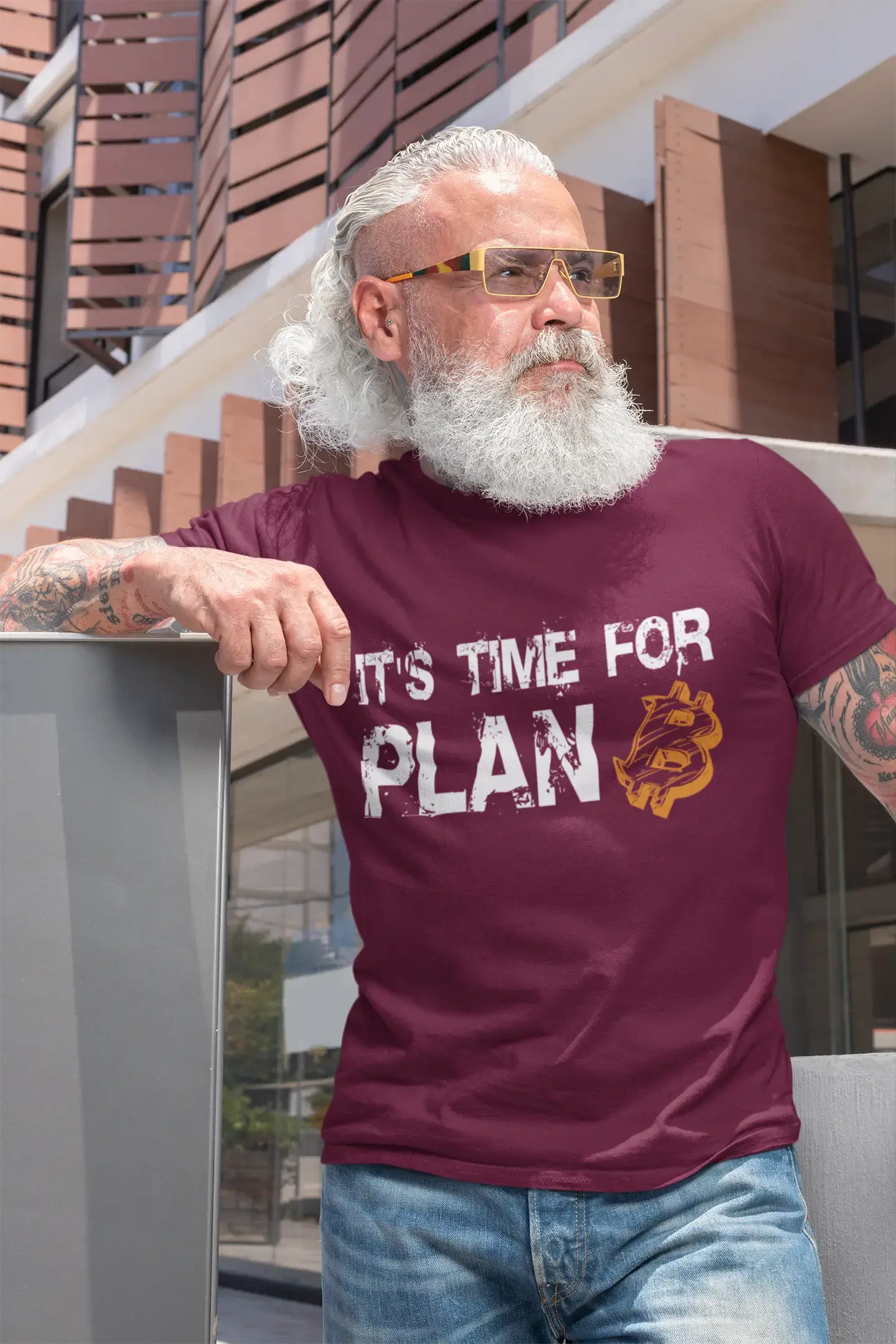 Ultrabasic® Homme T-Shirt Graphique It's Time for Plan B Bitcoin BTC HODL Idée Cadeau Tee Crypto