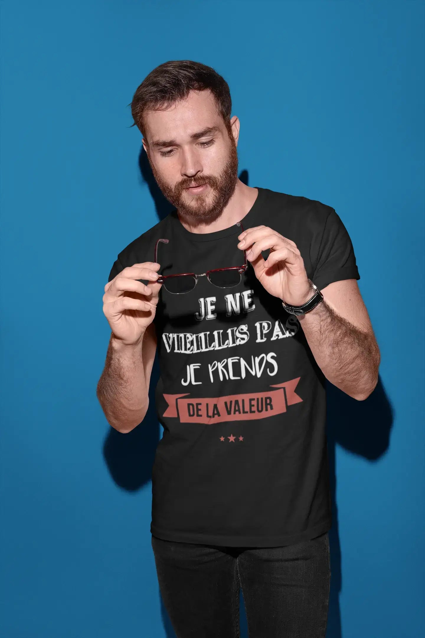 Homme T-shirt Graphique Je Vieillis Pas Je Prends De La Valeur Cadeau Imprimé Tee-Shirt