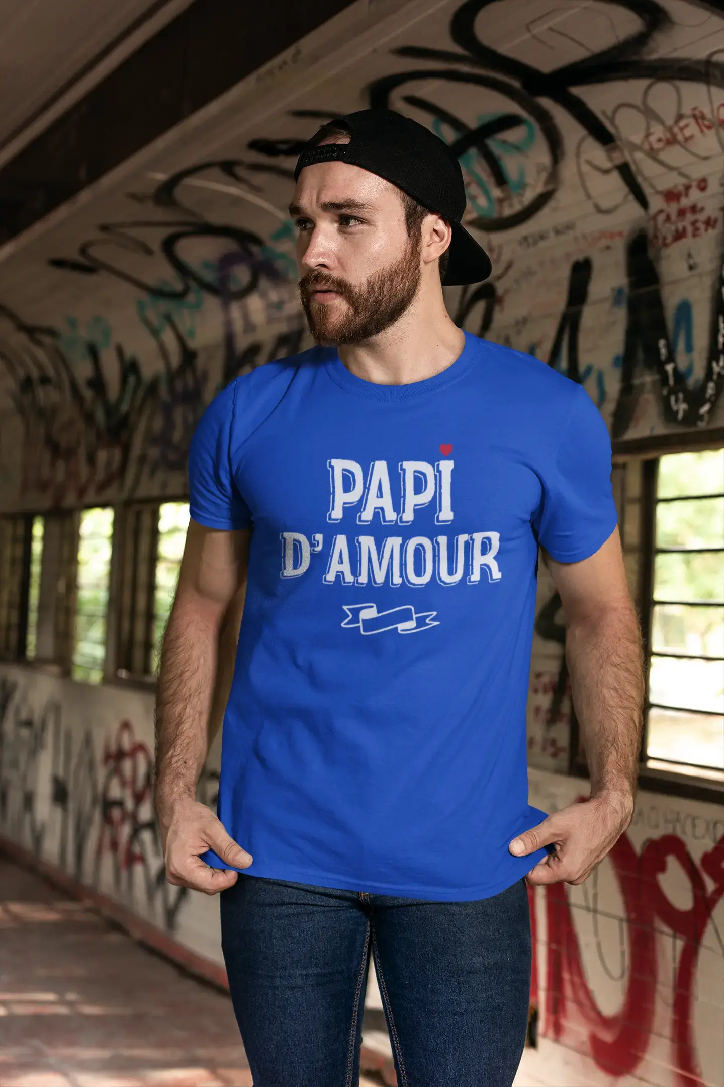 Herren T-Shirt Graphique Papi D'Amour Cadeau Imprimé T-Shirt