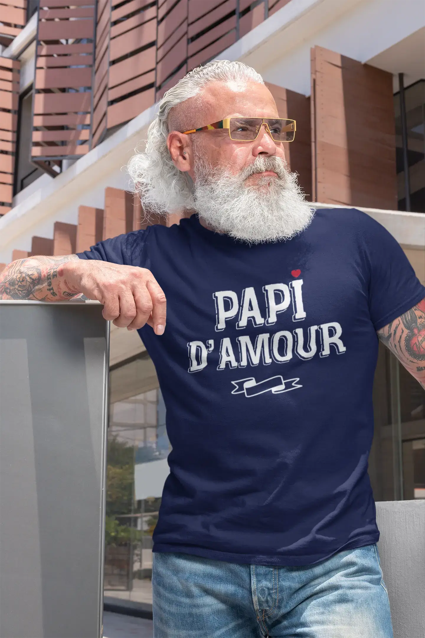 Herren T-Shirt Graphique Papi D'Amour Cadeau Imprimé T-Shirt