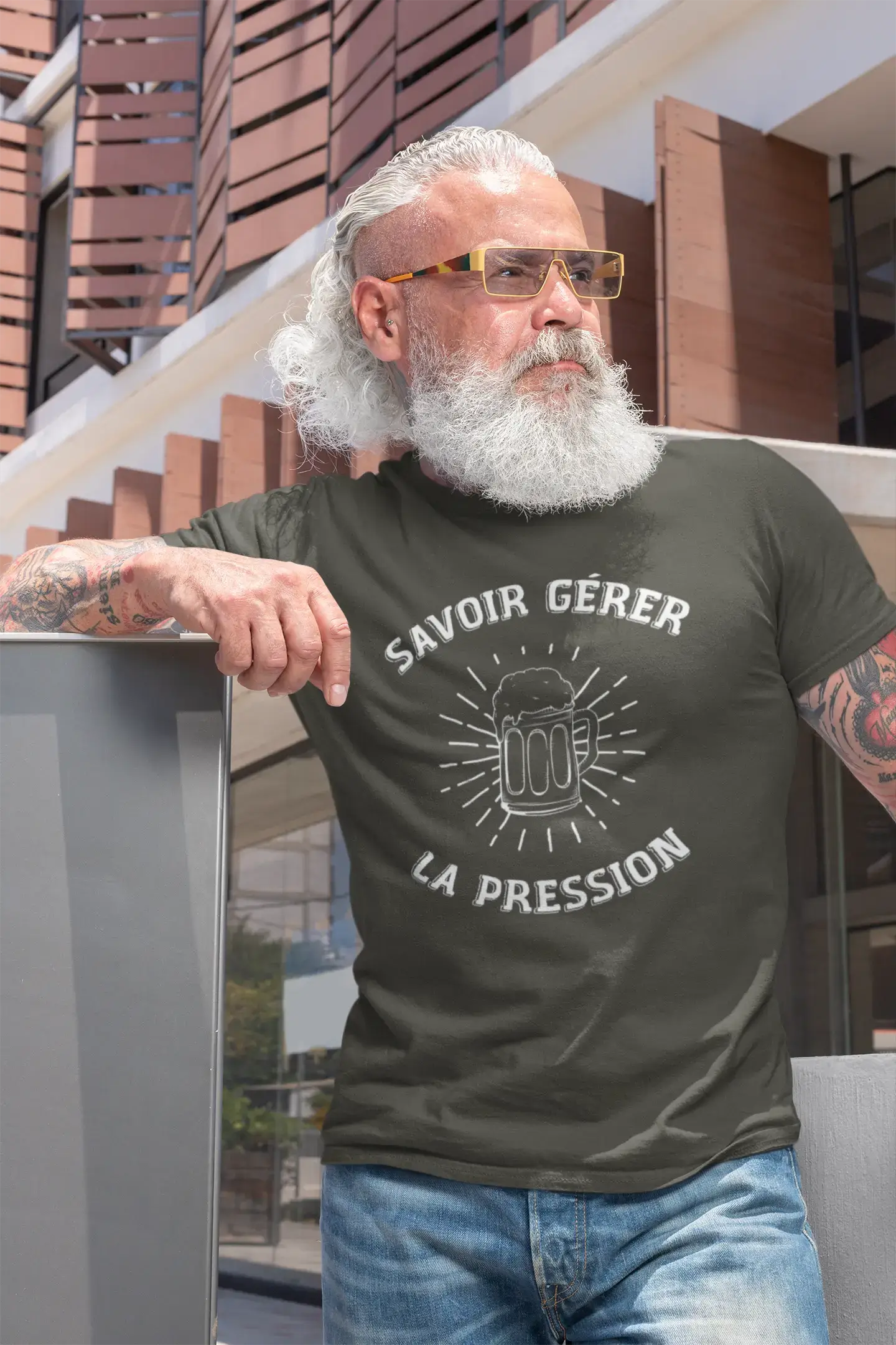 Men's Graphic T-Shirt Savoir Gérer la Pression Idea Gift