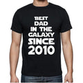 Men's Graphic T-Shirt Best Dad in the Galaxy Since 2010 14th Birthday Anniversary 14 Year Old Gift 2010 Vintage Eco-Friendly Short Sleeve Novelty Tee