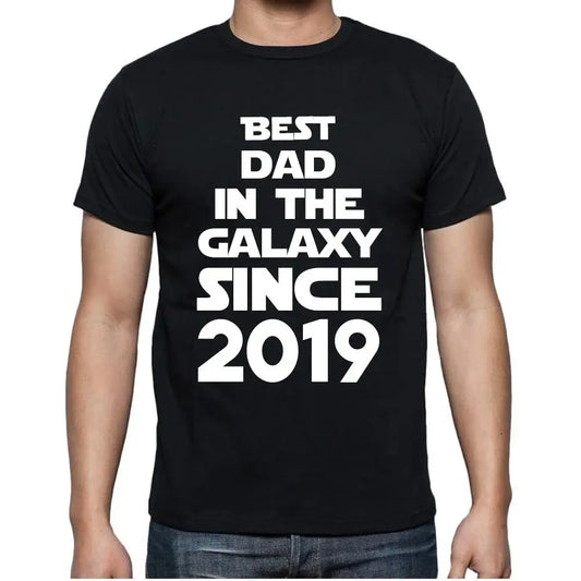 Men's Graphic T-Shirt Best Dad in the Galaxy Since 2019 5th Birthday Anniversary 5 Year Old Gift 2019 Vintage Eco-Friendly Short Sleeve Novelty Tee
