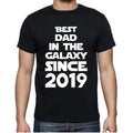 Men's Graphic T-Shirt Best Dad in the Galaxy Since 2019 5th Birthday Anniversary 5 Year Old Gift 2019 Vintage Eco-Friendly Short Sleeve Novelty Tee