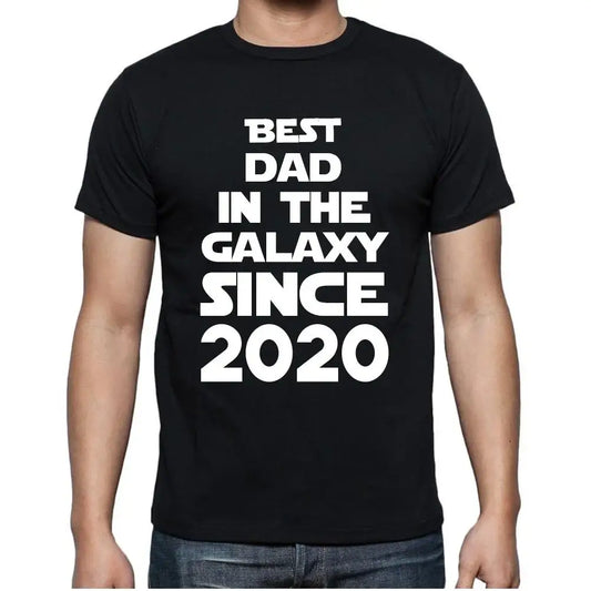 Men's Graphic T-Shirt Best Dad in the Galaxy Since 2020 4th Birthday Anniversary 4 Year Old Gift 2020 Vintage Eco-Friendly Short Sleeve Novelty Tee