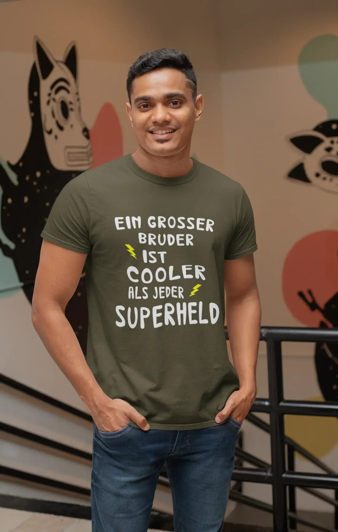 T-shirt <span>graphique</span> <span>homme</span> Grosser Bruder Cooler Superheld idée <span>cadeau</span>