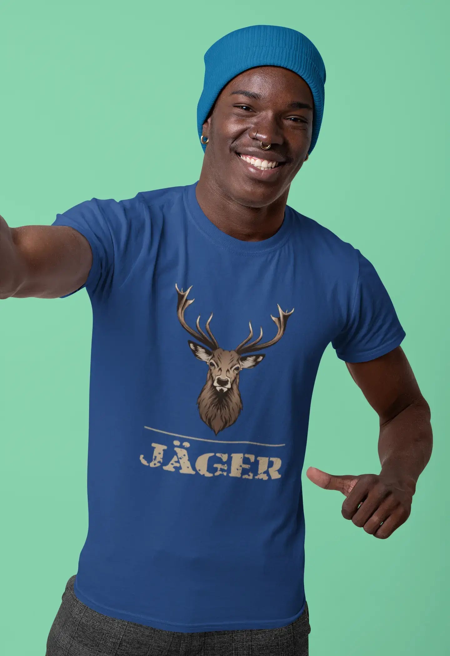 Men's Graphic T-Shirt Hirsch Jäger Idea Gift