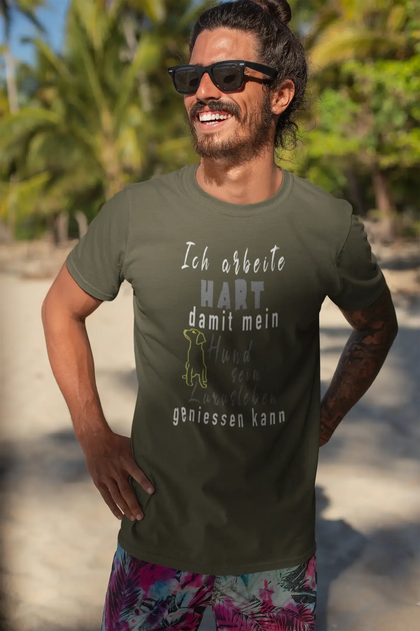 <span>Herren</span> <span>Grafik</span> T-Shirt Hund Luxusleben Idee <span>Geschenk</span>