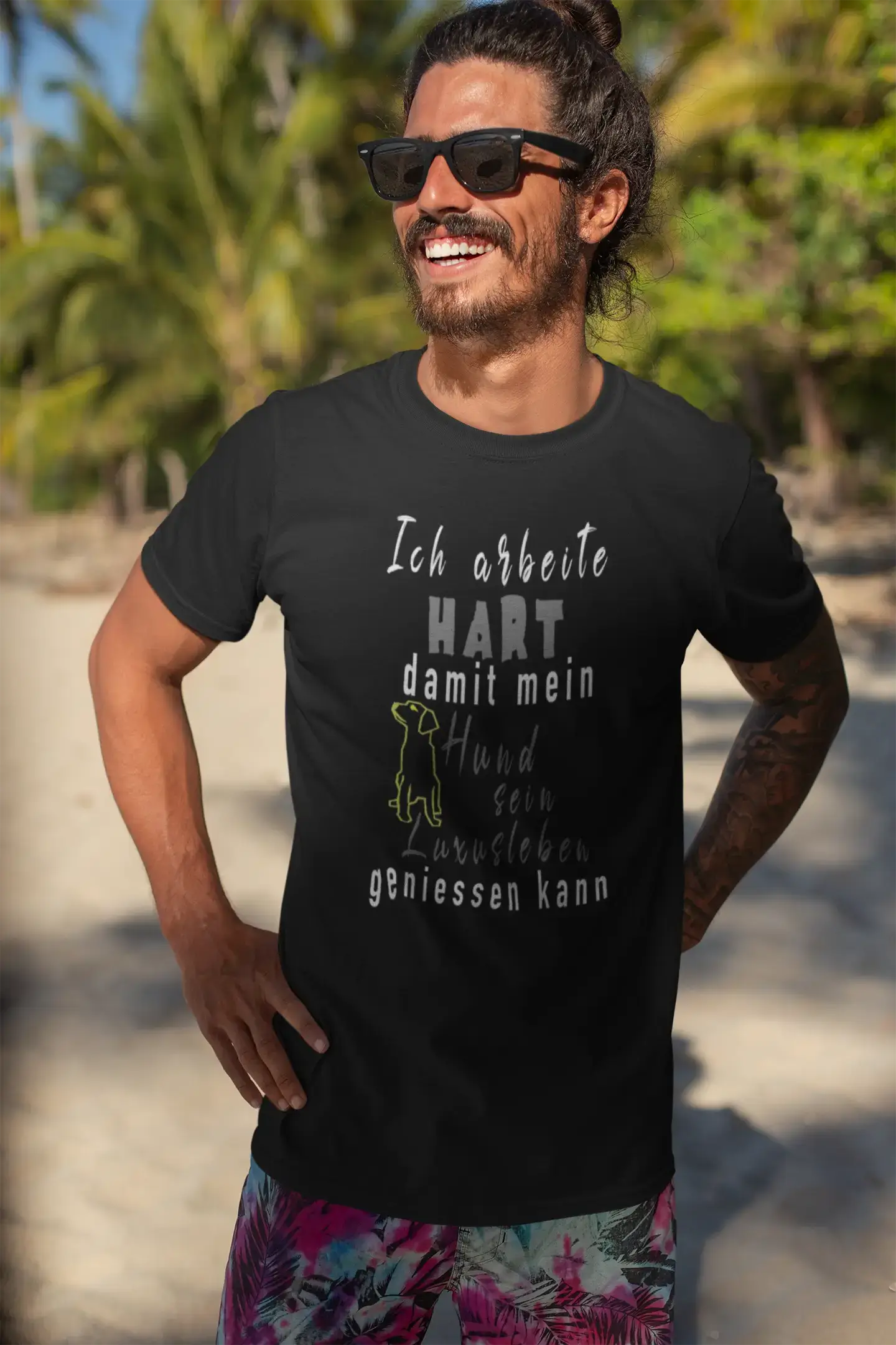 <span>Herren</span> <span>Grafik</span> T-Shirt Hund Luxusleben Idee <span>Geschenk</span>