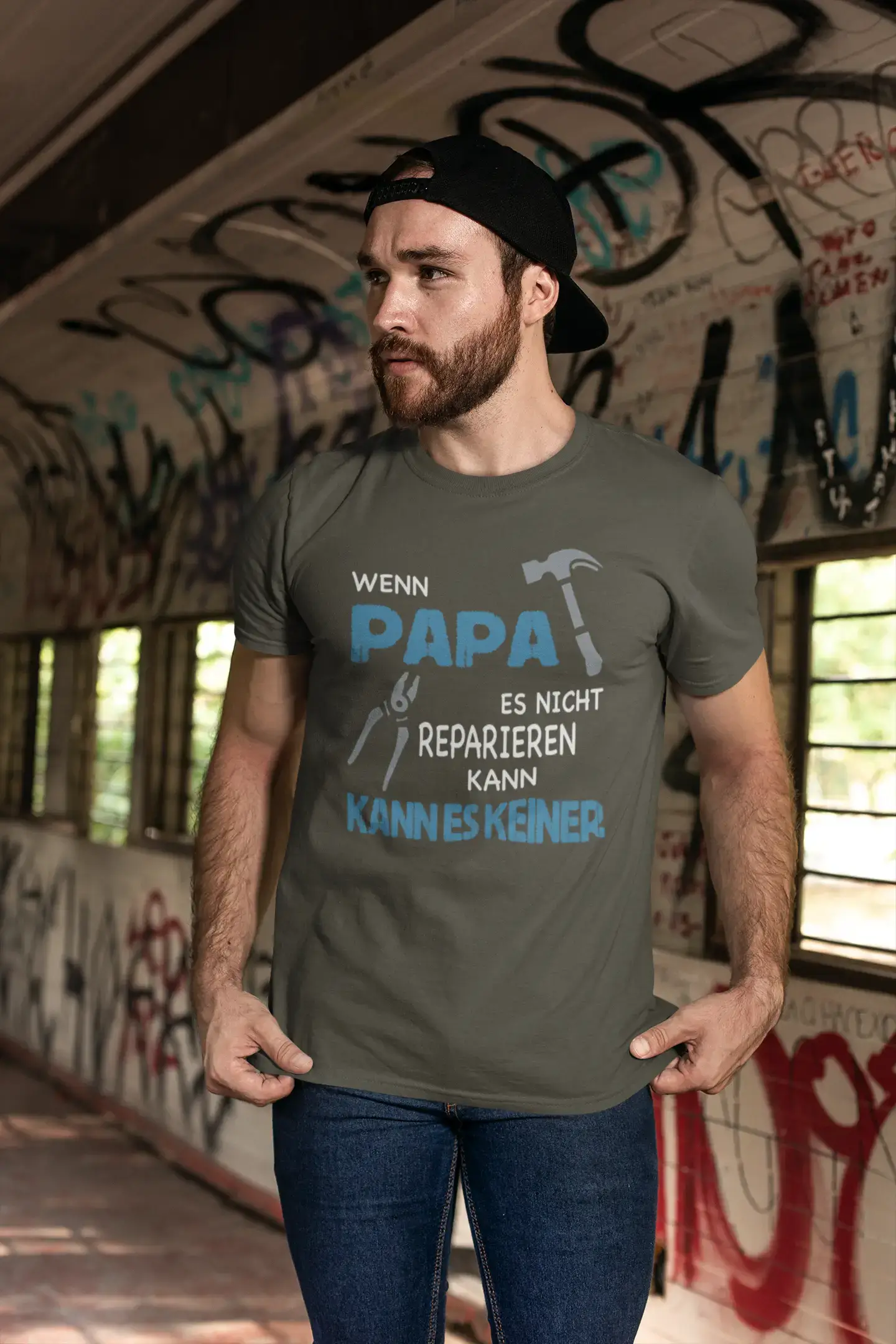 T-shirt <span>graphique</span> <span>homme</span> Wenn Papa es Nicht Reparieren kann Idée <span>cadeau</span>