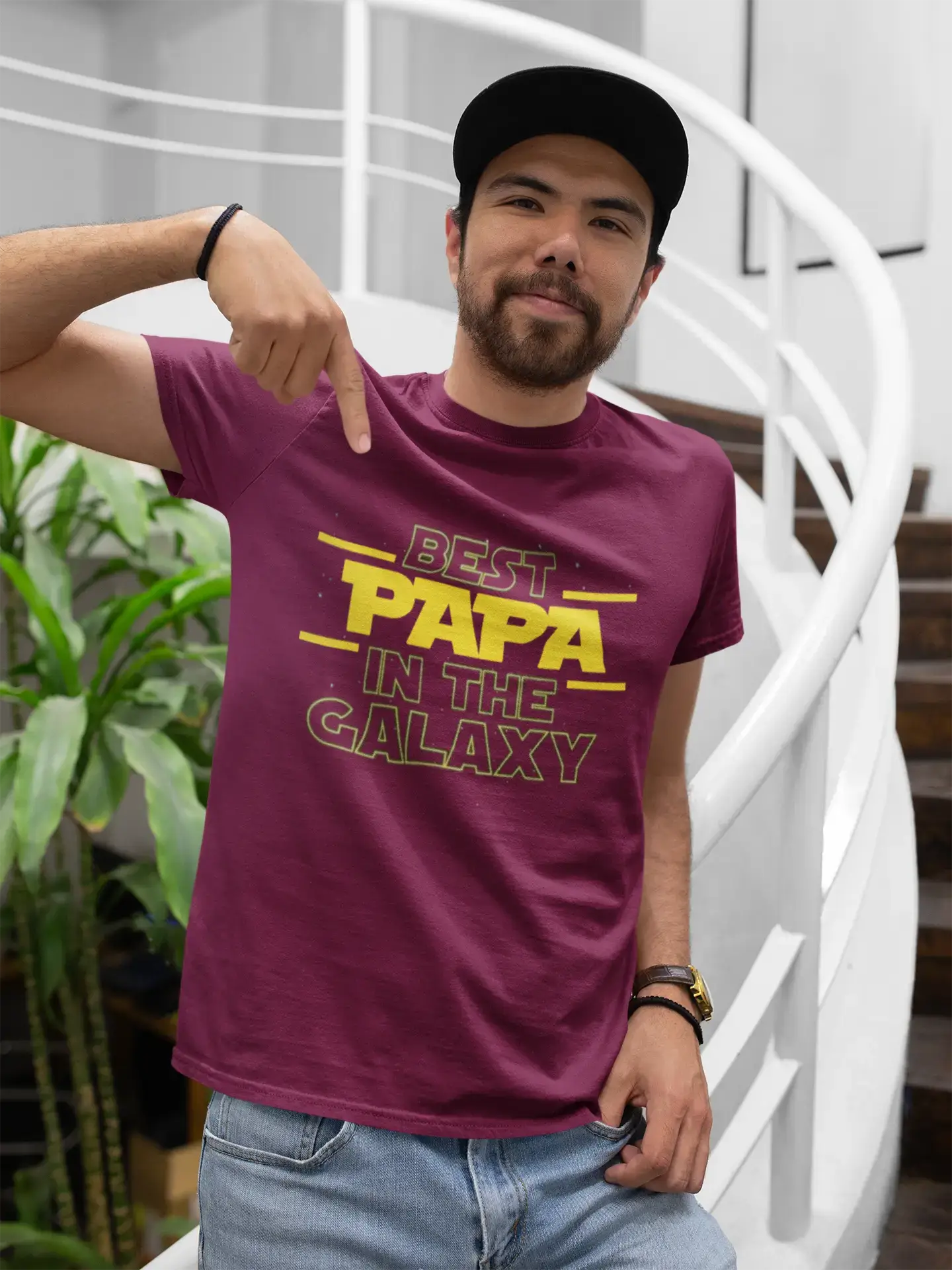 Men's Graphic T-Shirt Best Papa In The Galaxy Gift Idea