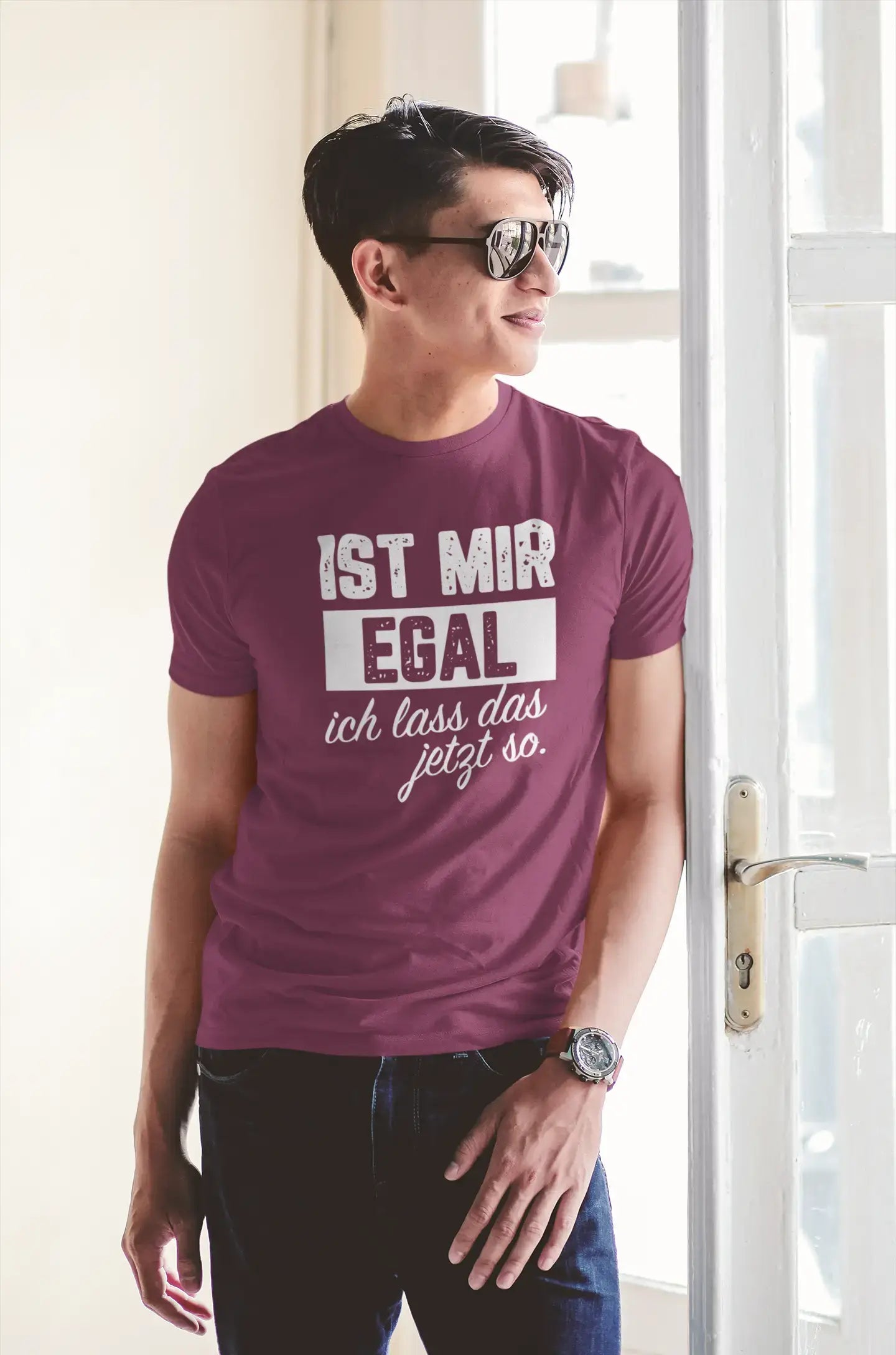 Men’s Graphic T-Shirt Ist Mir Egal Ich Lass Das Jetzt so Lustig Aqua Gift Idea