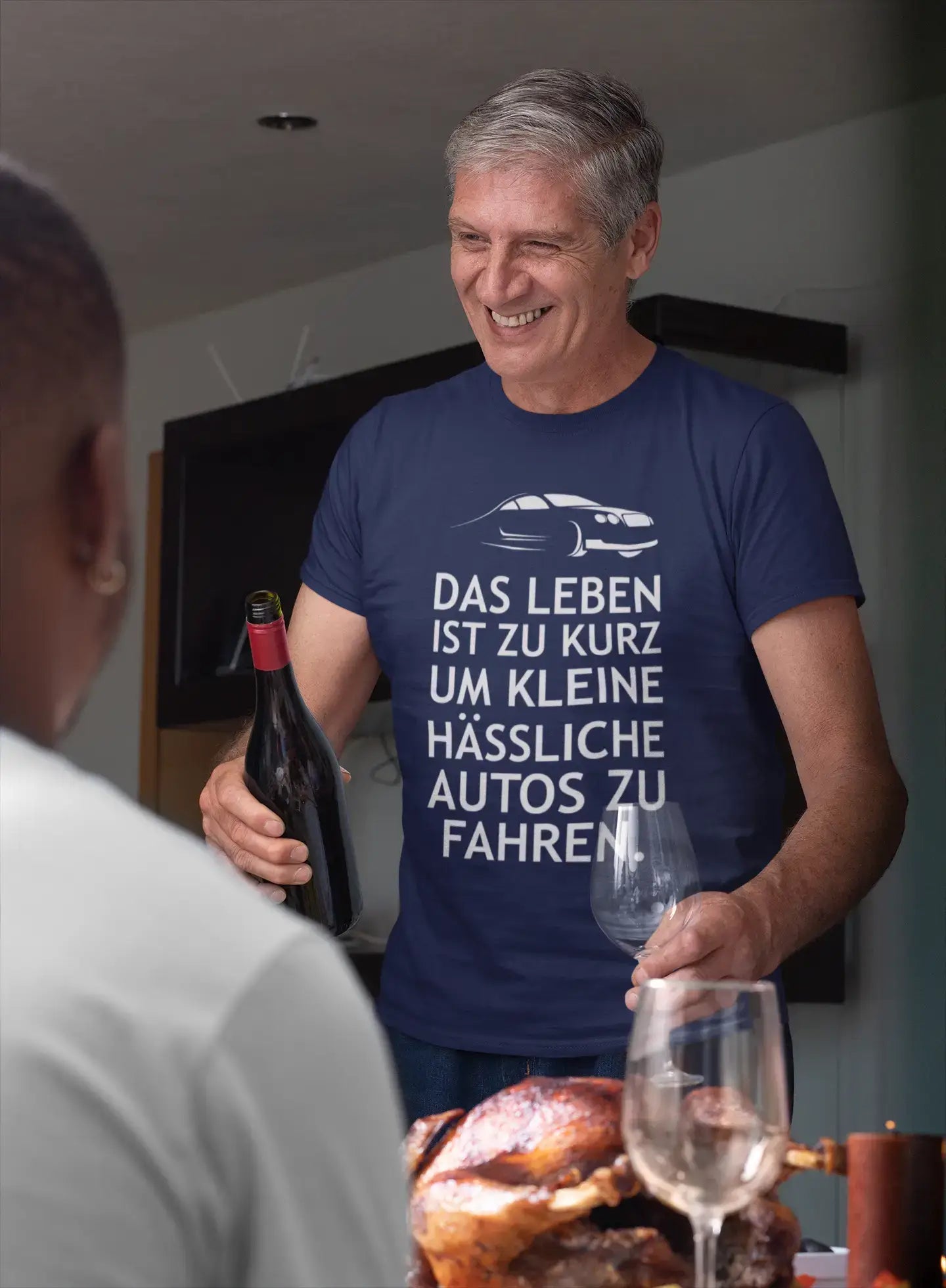 Men’s Graphic T-Shirt Das Leben Ist Zu Kurz Um Kleine Hässliche Autos Zu Fahren Military Green Gift Idea