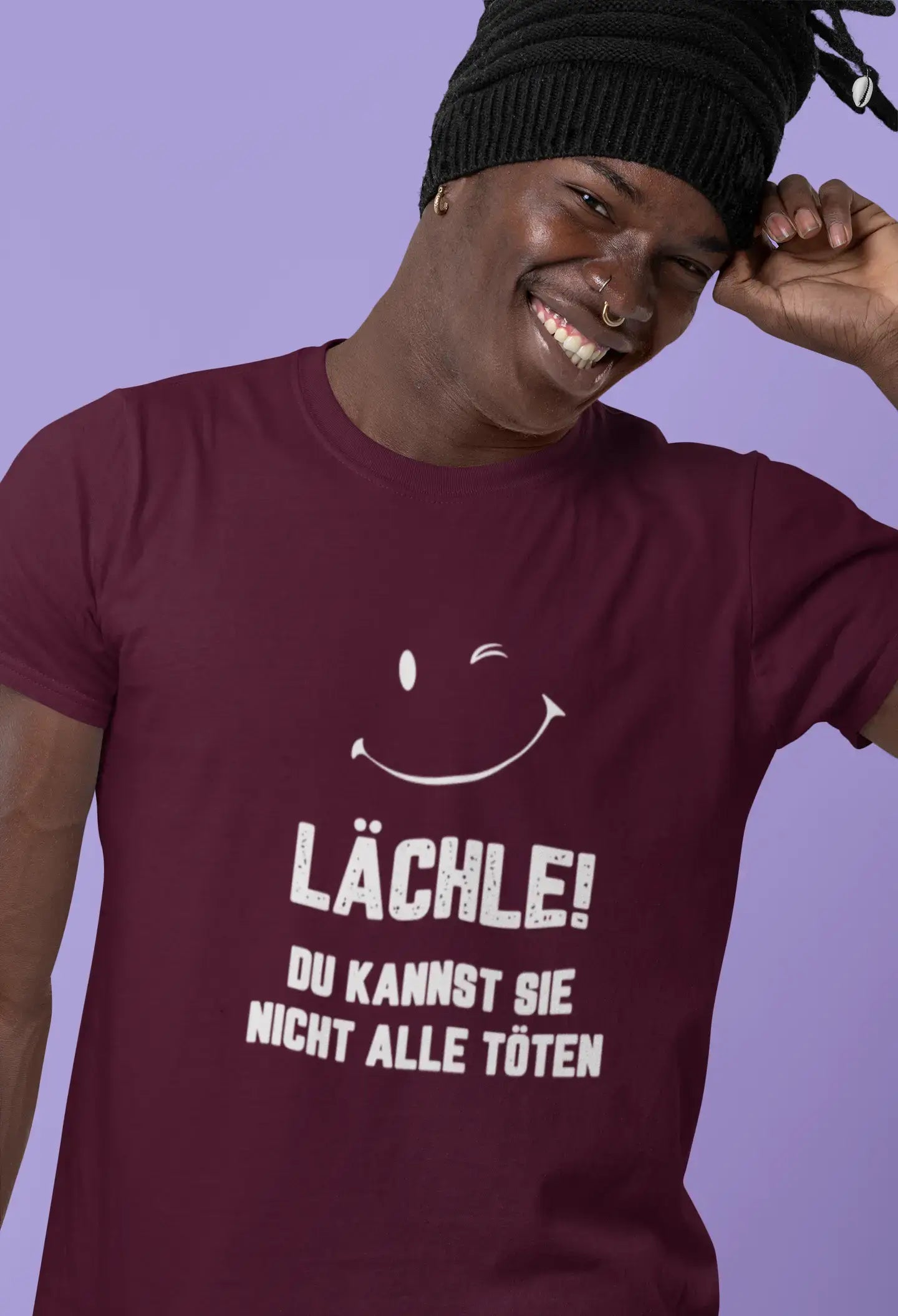 Men’s Graphic T-Shirt Lächle du Kannst Sie Nicht alle Töten Casual Aqua Gift Idea