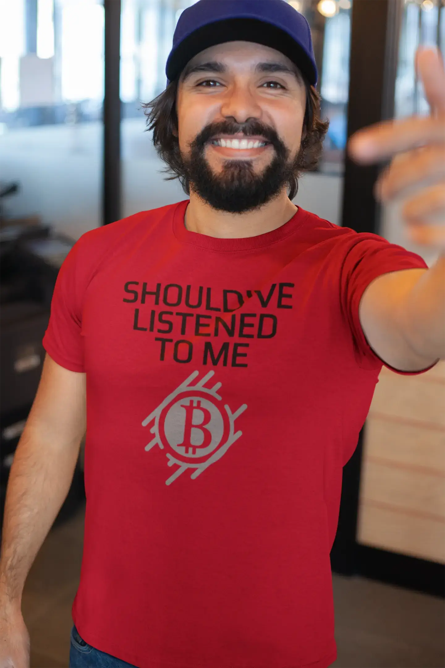 Men’s Graphic T-Shirt Should've Listened To Me Bitcoin T-Shirt Crypto Tee Traders Gift Idea Military Green Gift Idea